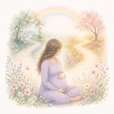 picture of a pregnant women contemplating whether to request a C-section or go into spontaneous labour