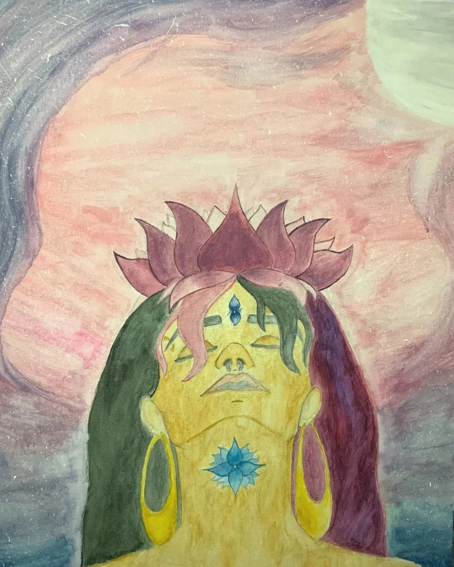 'the girl + her lotus flowers'