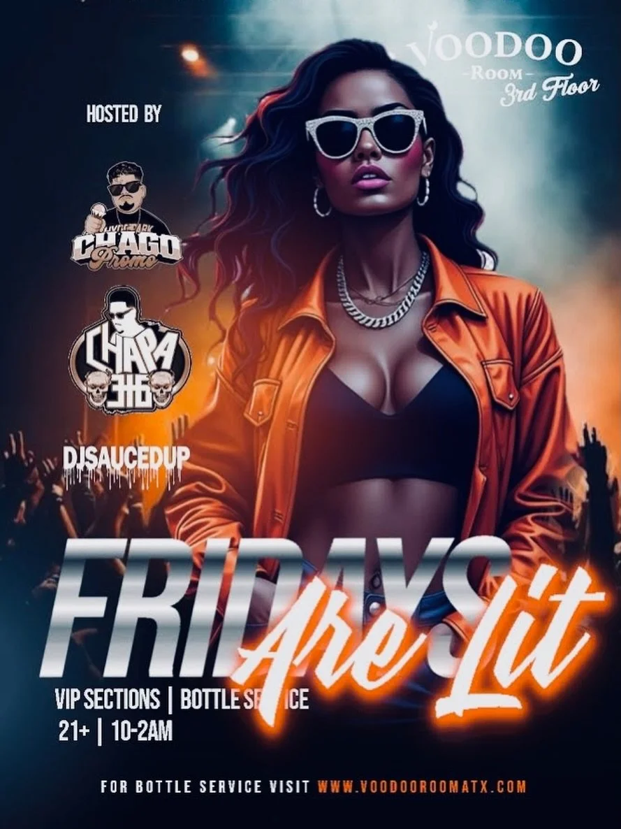 🔥 FRIDAYS ARE LIT 🔥

Step into the vibe at Voodoo Room &ndash; 3rd Floor where the energy never misses 💃🏽✨

🎧 Hosted by: @chapa316 &amp; @chago_promo 
🎶 Sounds by: @djsaucedup_ 🍾 VIP Sections &amp; Bottle Service Available

⏰ 10PM &ndash; 2AM?