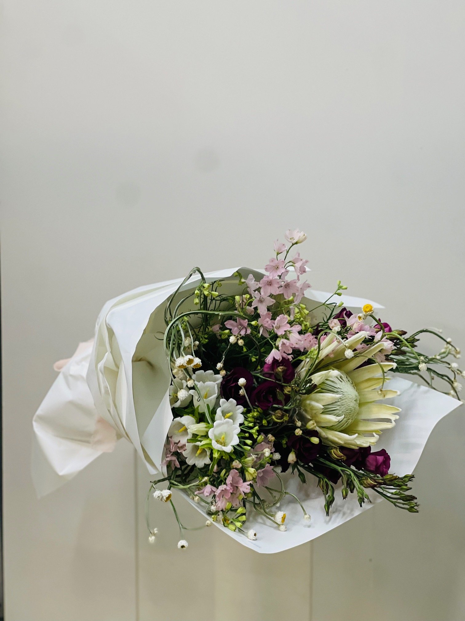native bouquet, native flowers, flax flower, proteas, king protea, sea holly, florist mount coolum, florist coolum beach, flax flower,.jpg