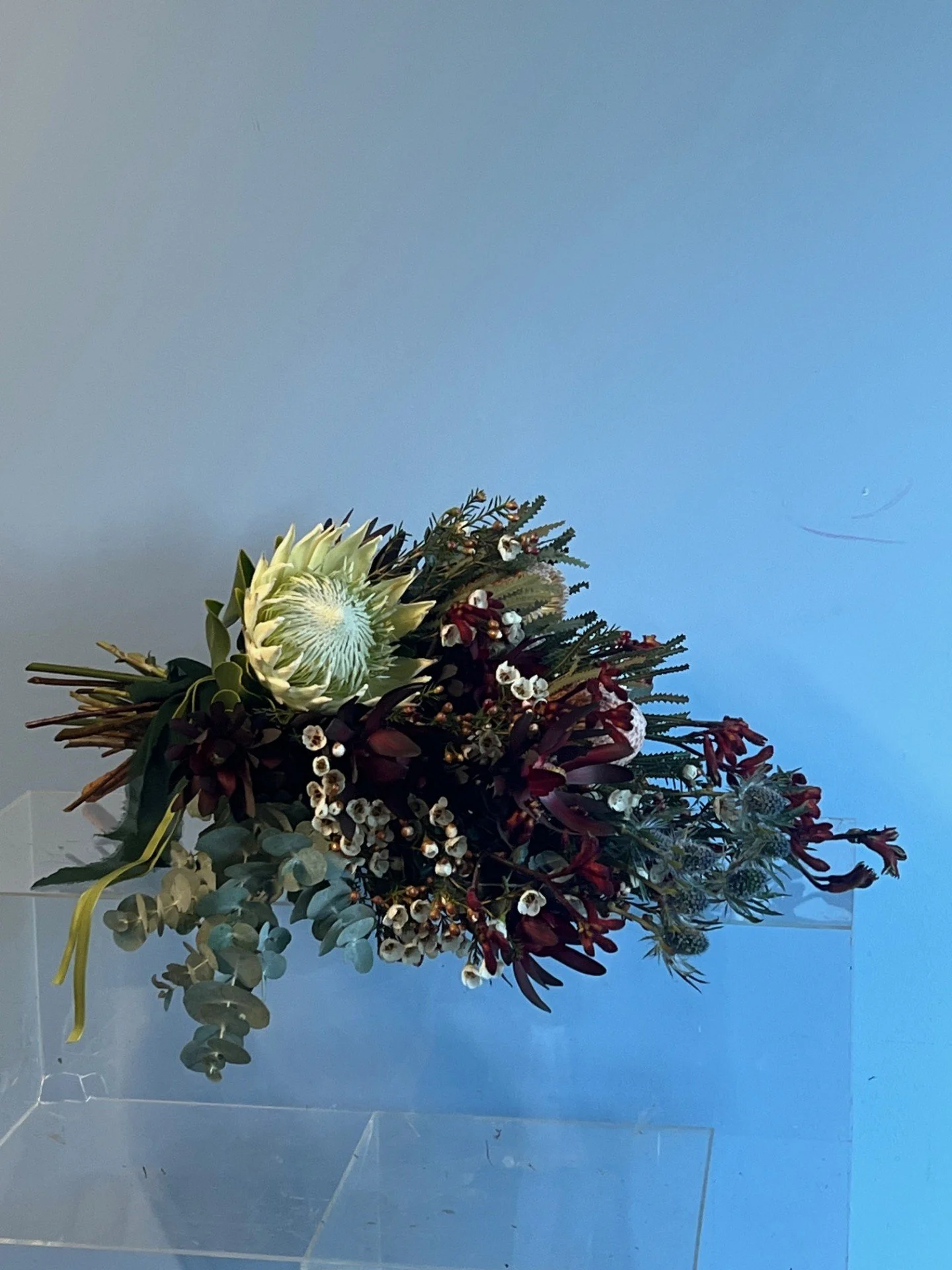 funeral sheaf.native flowers.funeral flowers.flax flower.jpg
