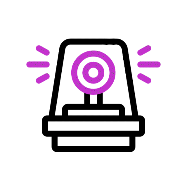 Illustration of a stylized, purple and black emergency siren light.