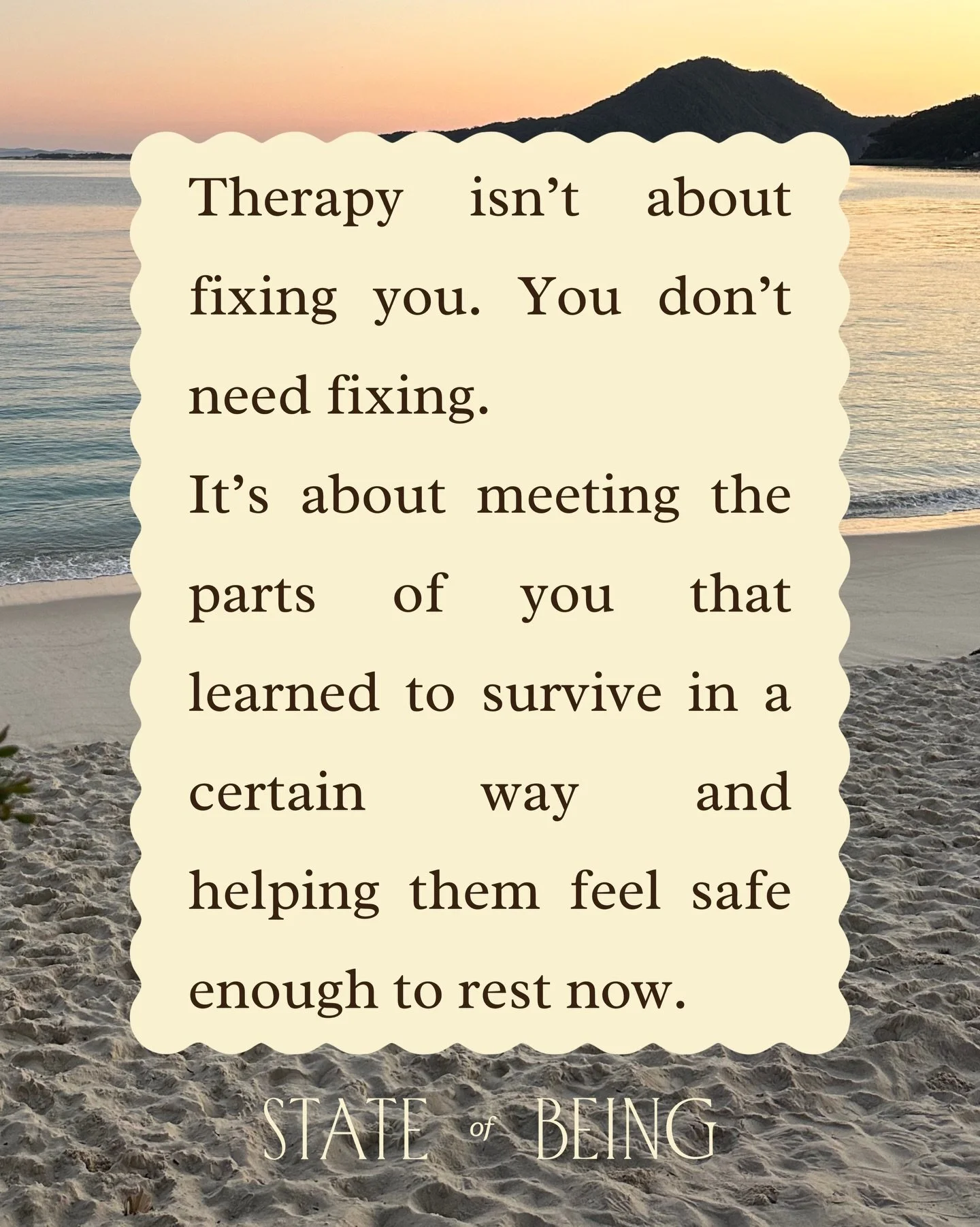 You&rsquo;re not broken, you might be in self protection.

Therapy is a space to get curious about the parts of you that stepped in to help you survive, that might no longer be so helpful. 

We&rsquo;re talking about the protectors that learned to ma