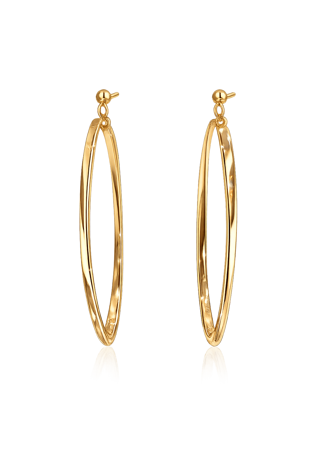 Anabelle 9k Yellow Gold Oval Hoop Earrings