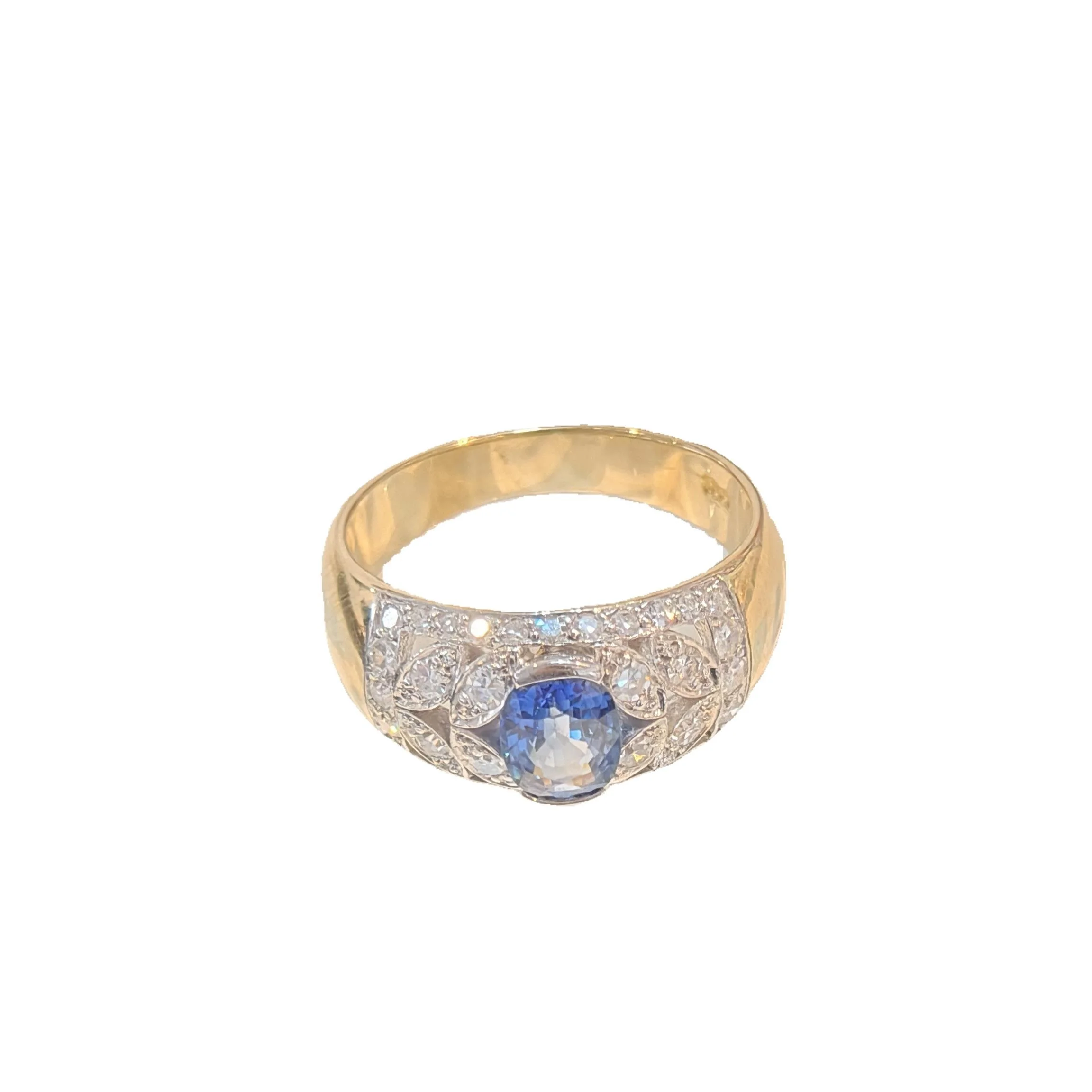18ct Yellow Gold and White Gold Sapphire and Diamonds