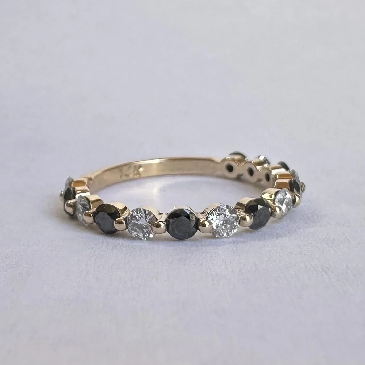 Aurora Black & White Diamond Stack Band