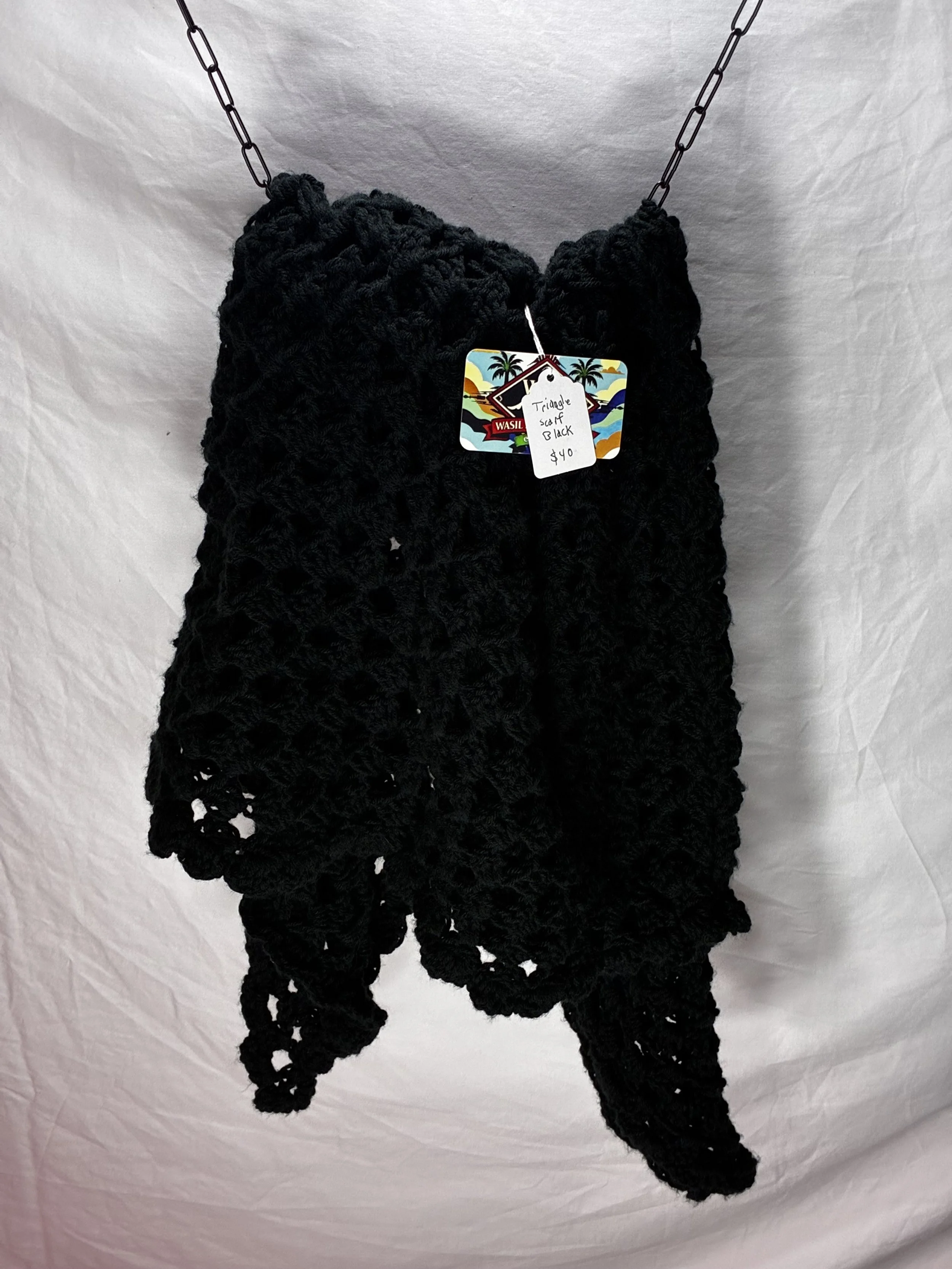 Black Triangle Quilted Scarf