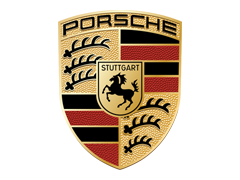 Porsche crest with Stuttgart and a black horse in the center.