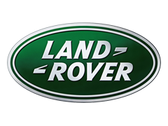 Land Rover logo with green oval background and white text.