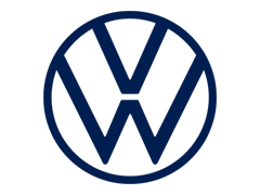 A stylized blue and white star with a circular pattern inside