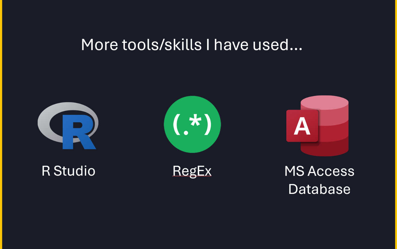 More tools/skills slide