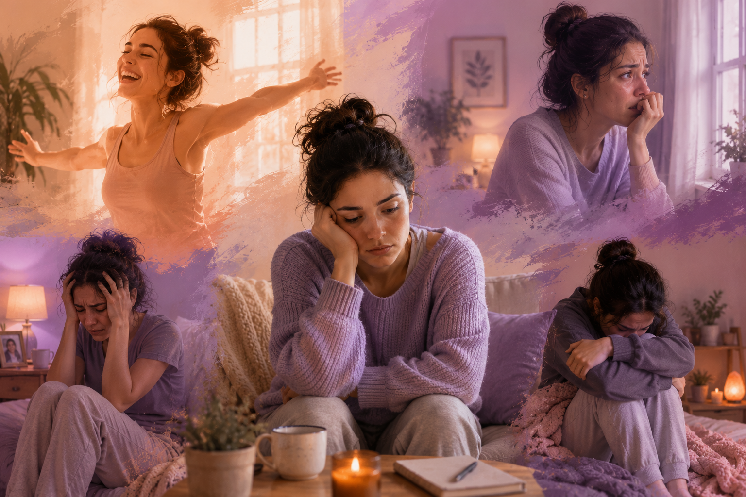 lady in varying mood swings