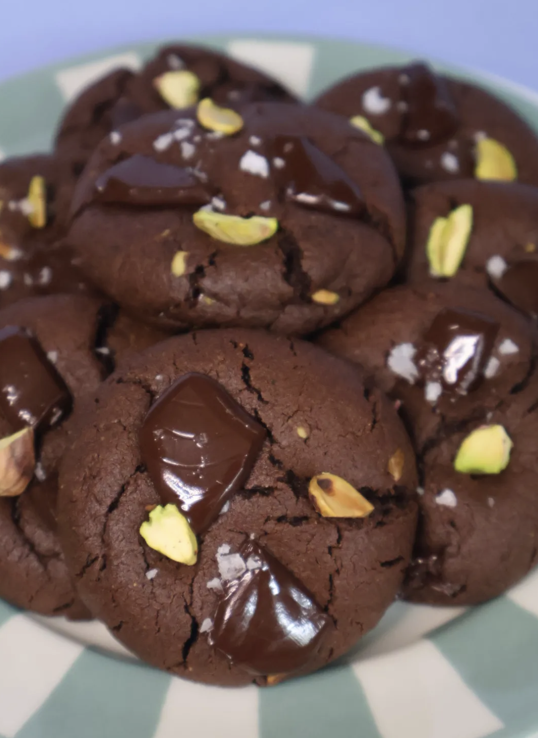 Plant-Based Dark Chocolate Pistachio Cookies