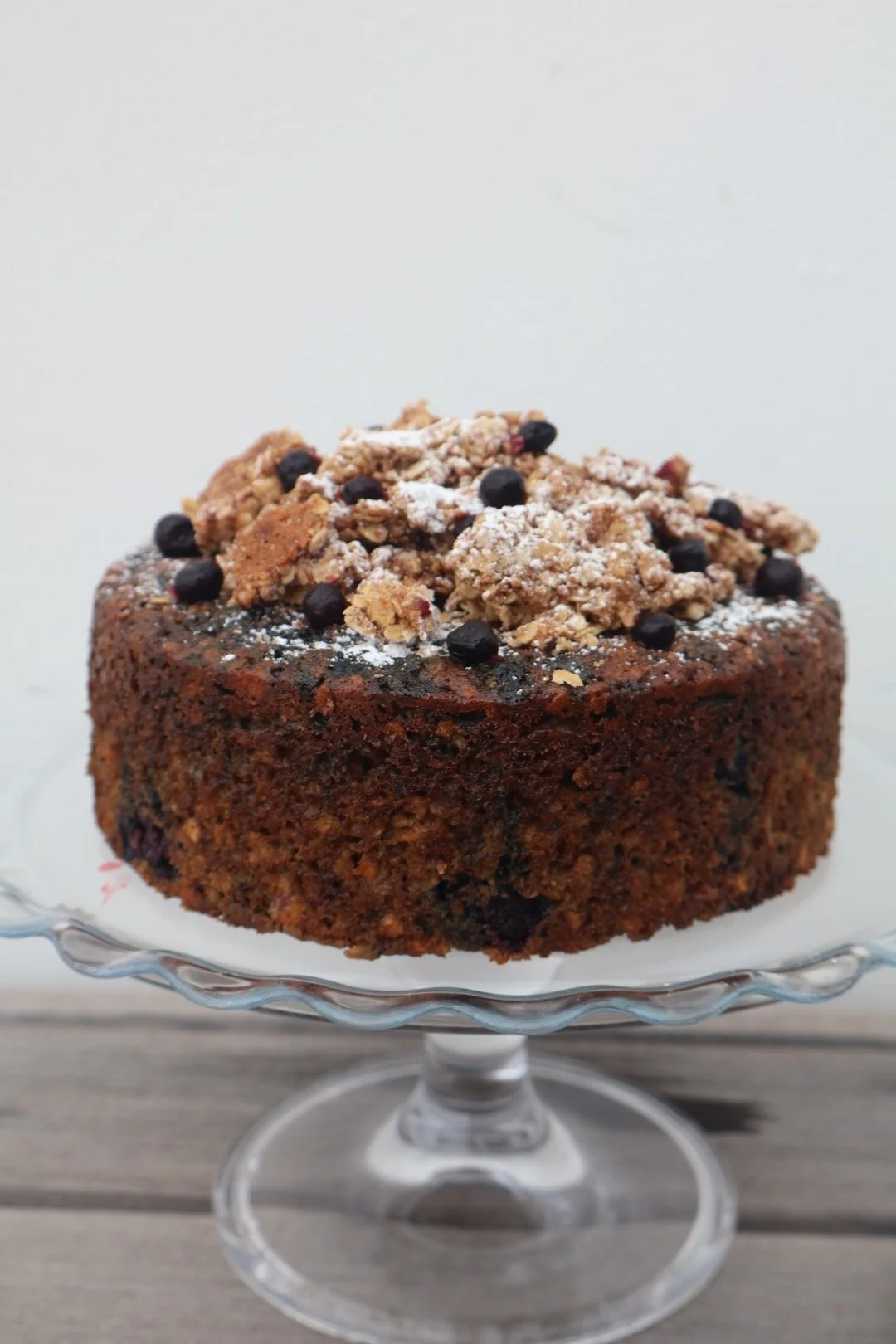 Vegan Banana Blueberry Oat Crumble Cake