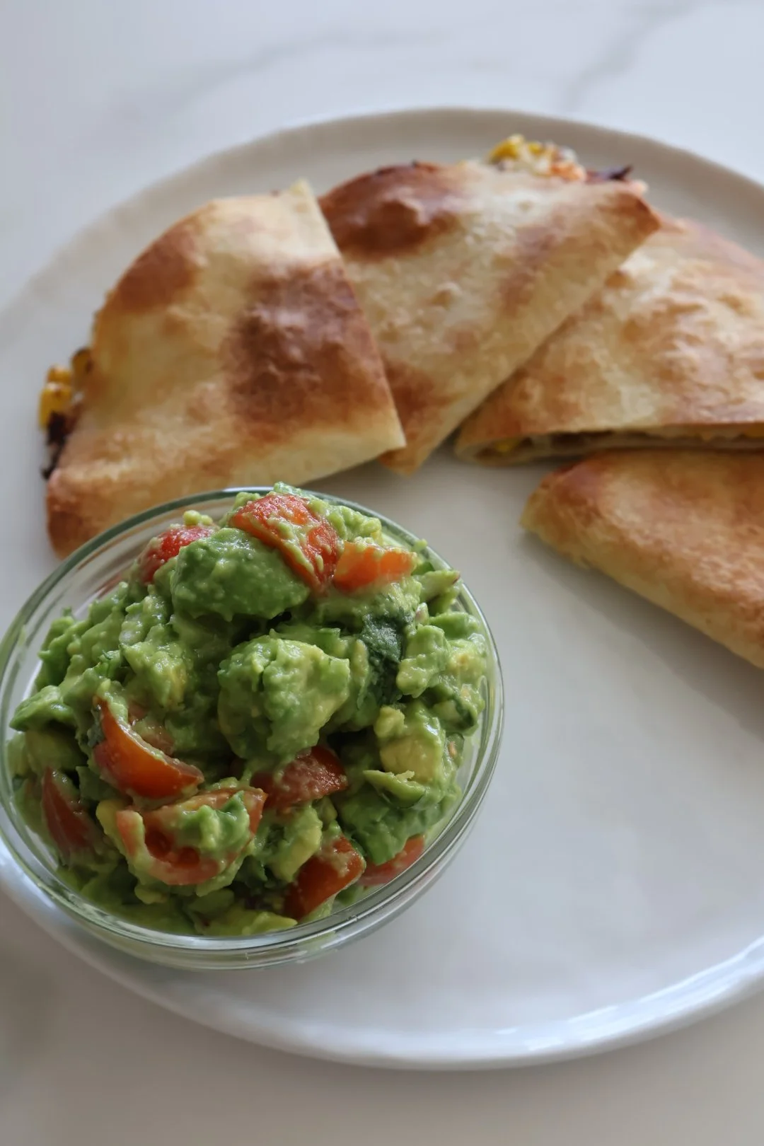 Crispy Corn Quesadillas with Guacamole