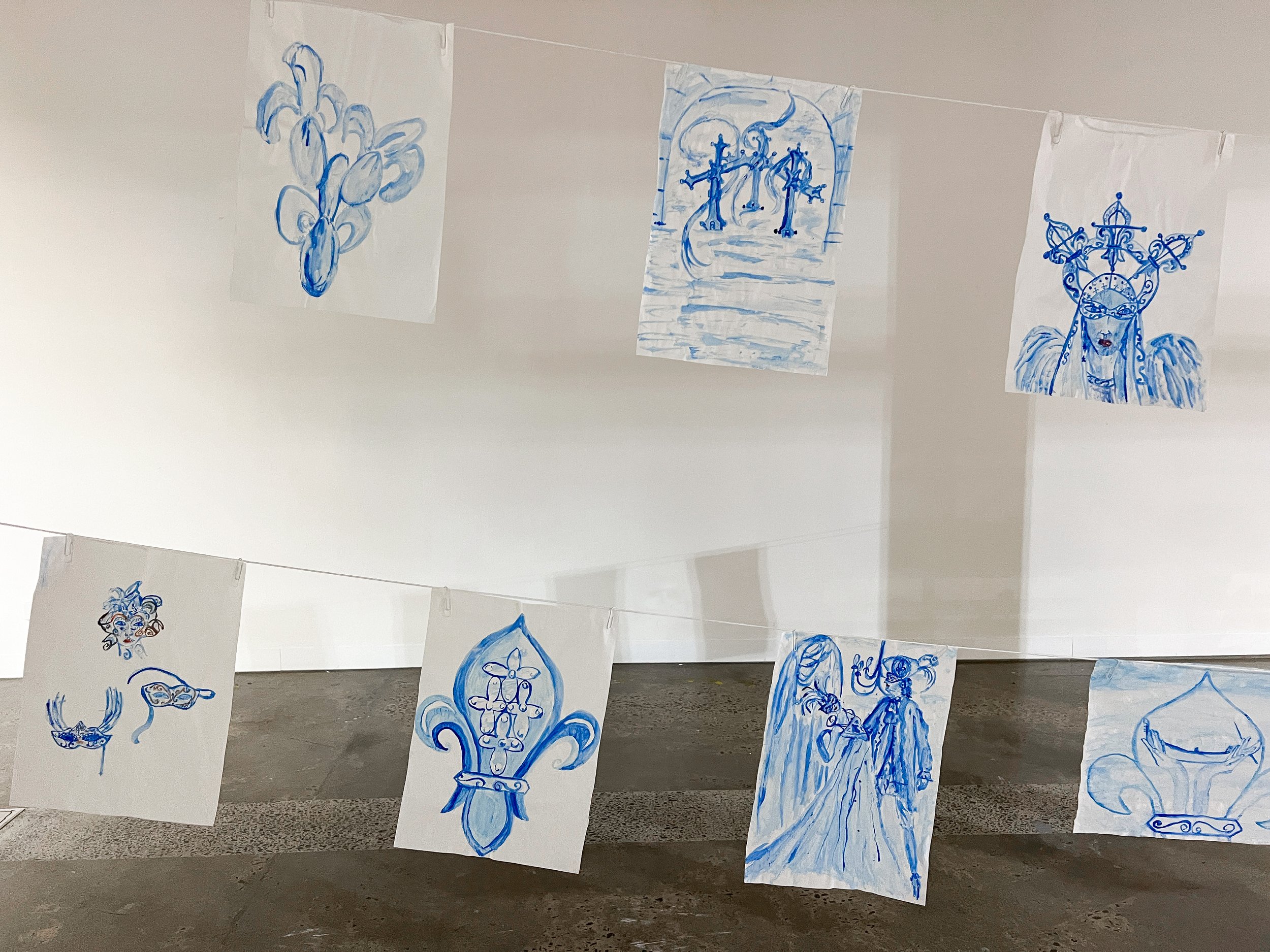 Installation view. Patricia Grillinzoni, Holy Masquerade (2024). Detail.