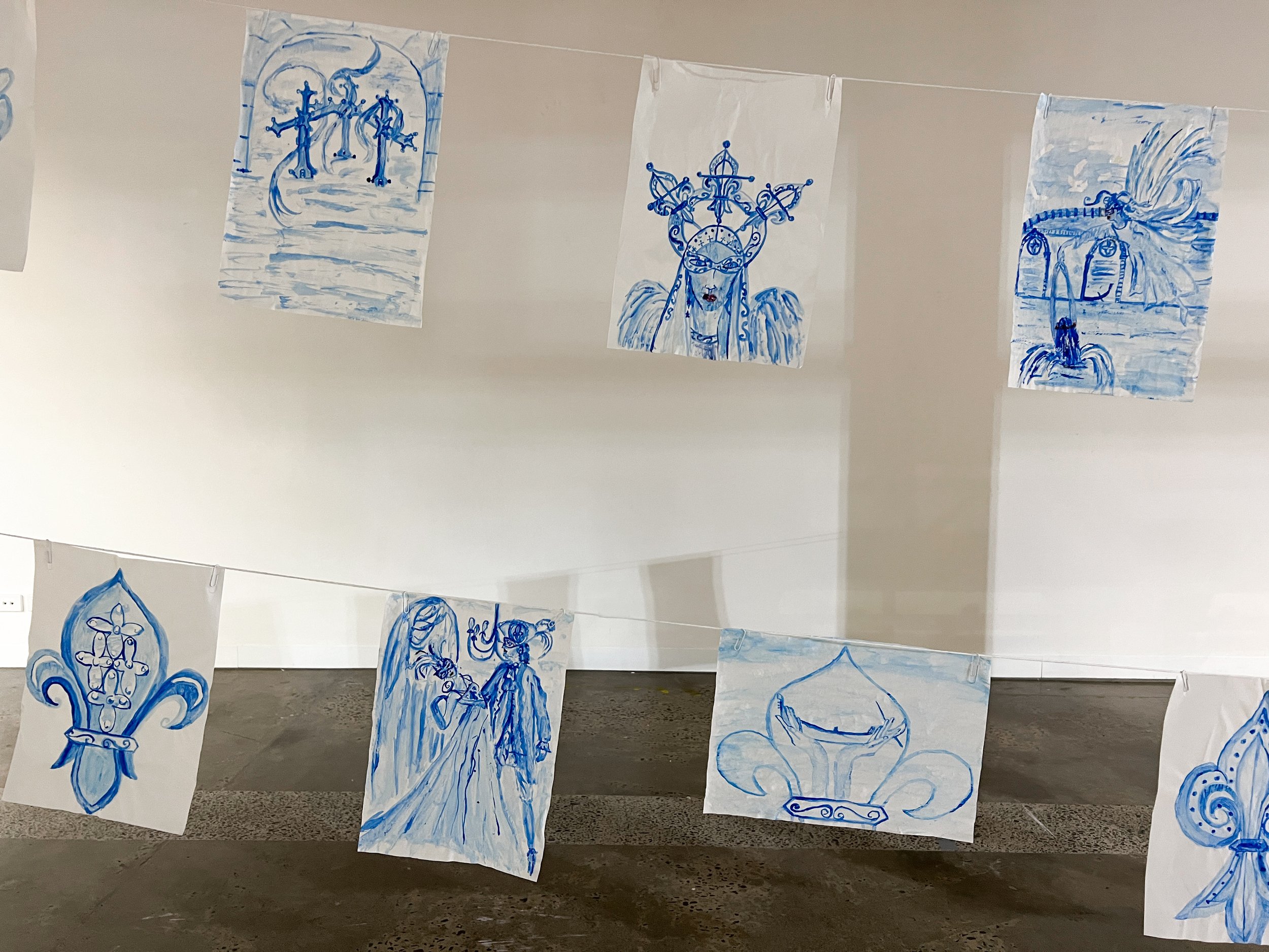 Installation view. Patricia Grillinzoni, Holy Masquerade (2024). Detail.