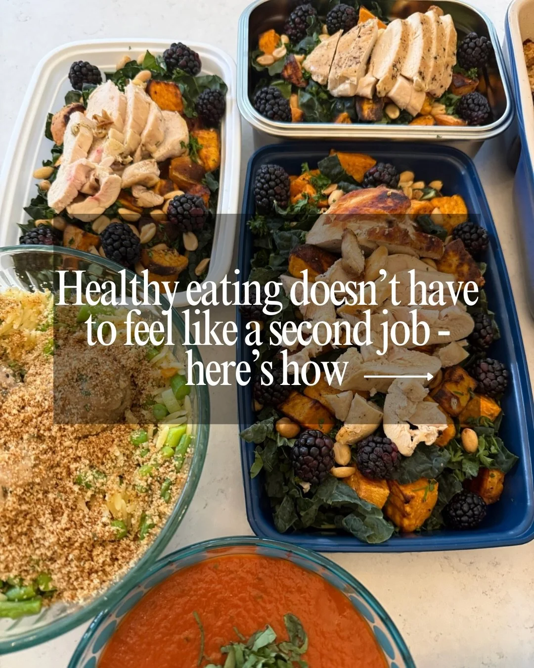 Healthy eating doesn&rsquo;t have to feel like a second job. 

My weekly meal prep service gives you ready-to-eat meals, just how you want them!

Imagine effortless, healthy eating. Whether it&rsquo;s just for you or a bustling household, I manage al