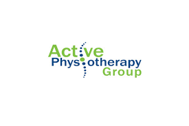 Text-based logo for Active Physio Therapy Group with green and blue lettering.