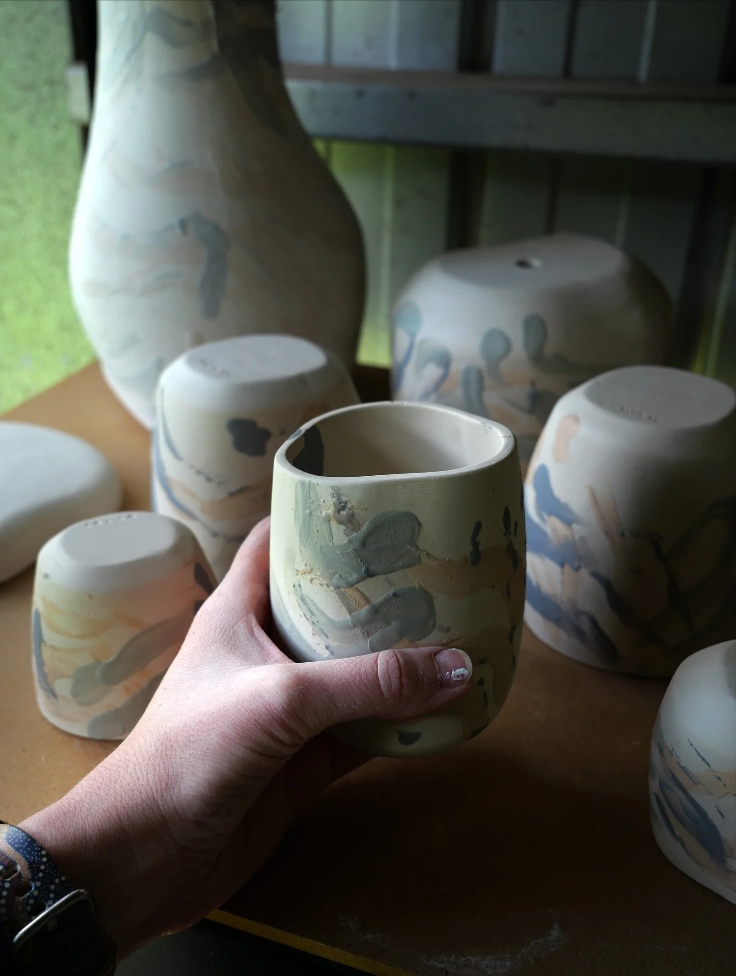 This limited edition batch is drying and getting ready for glazing, just in time for the @adelaide_ceramics_market!

Featuring all our signature tones (plus a brand new colour making its first appearance).
Can&rsquo;t wait to see them once they&rsquo