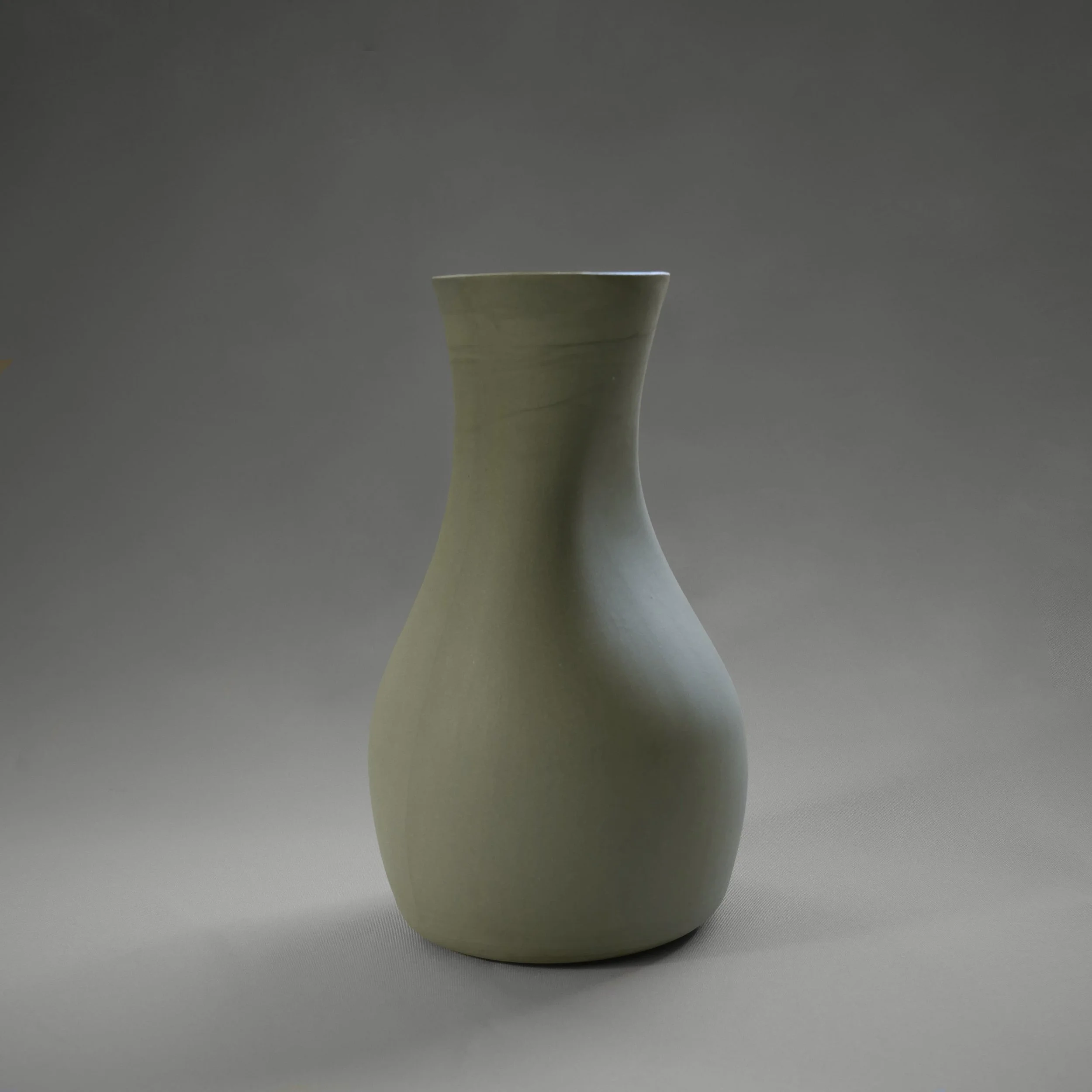 Curved Vase (Bouquet)-Moss-Slip Cast Ceramic.jpg