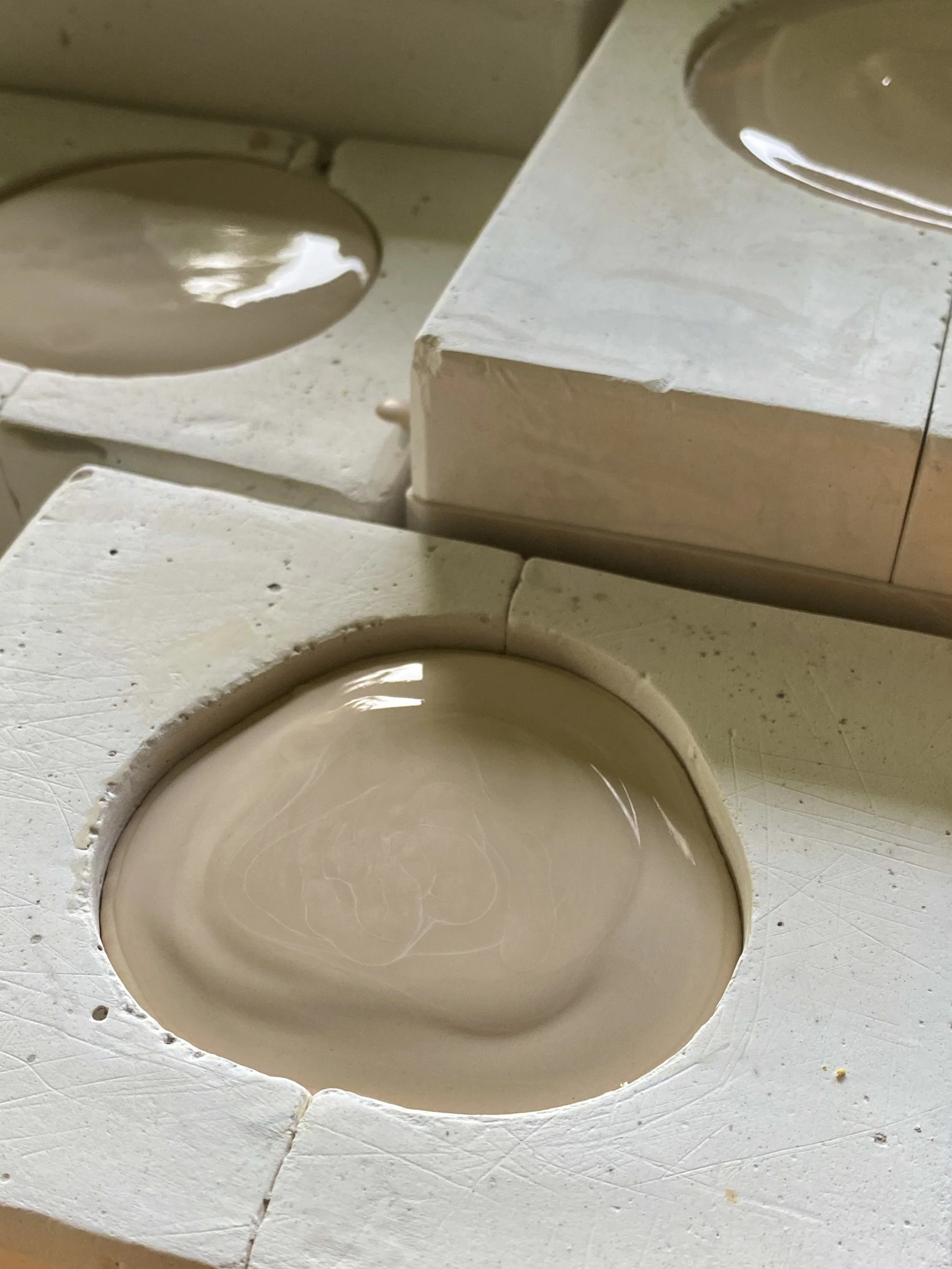 Porcelain Slip in moulds