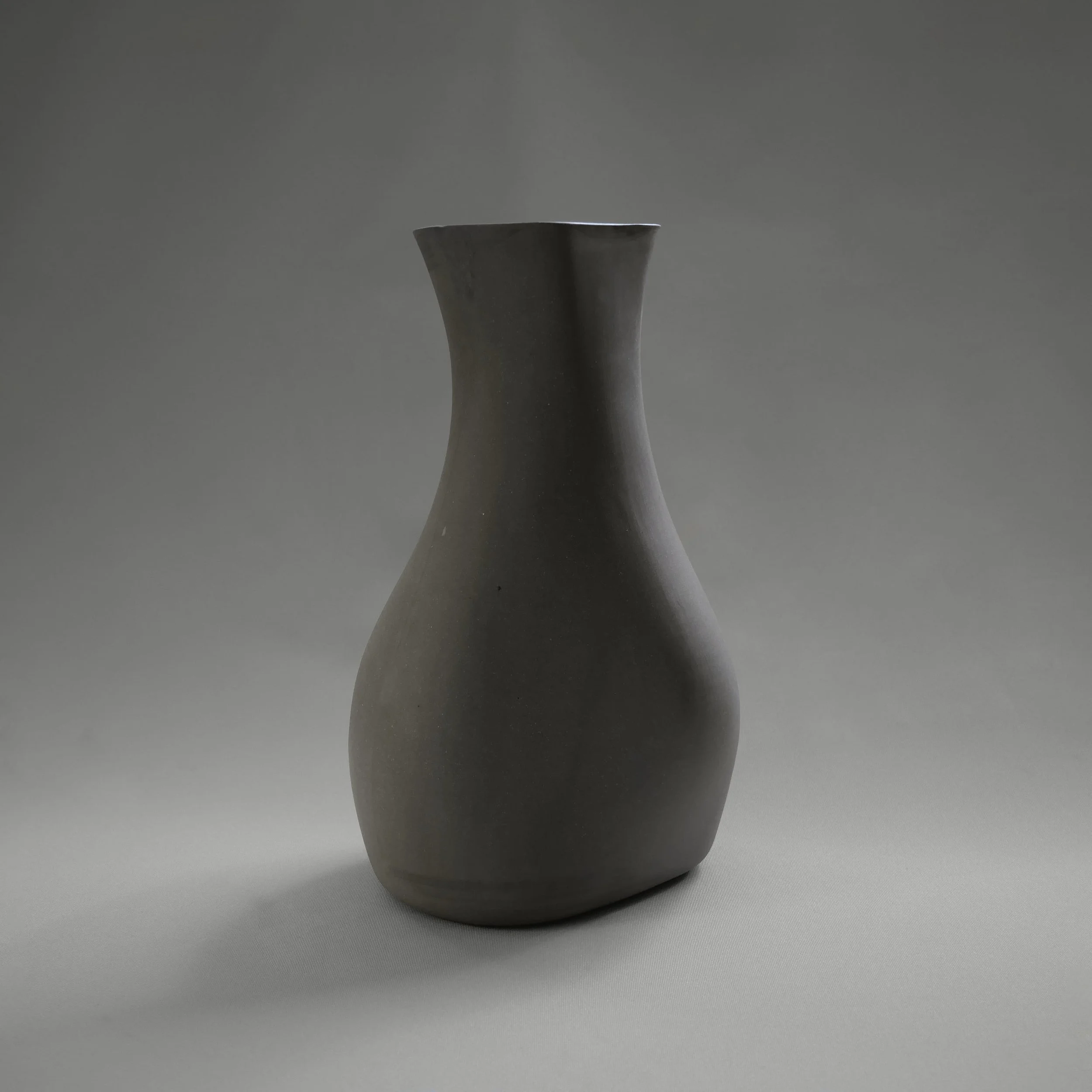 Curved Vase (Bouquet)-Stone-Slip Cast Ceramic.jpg