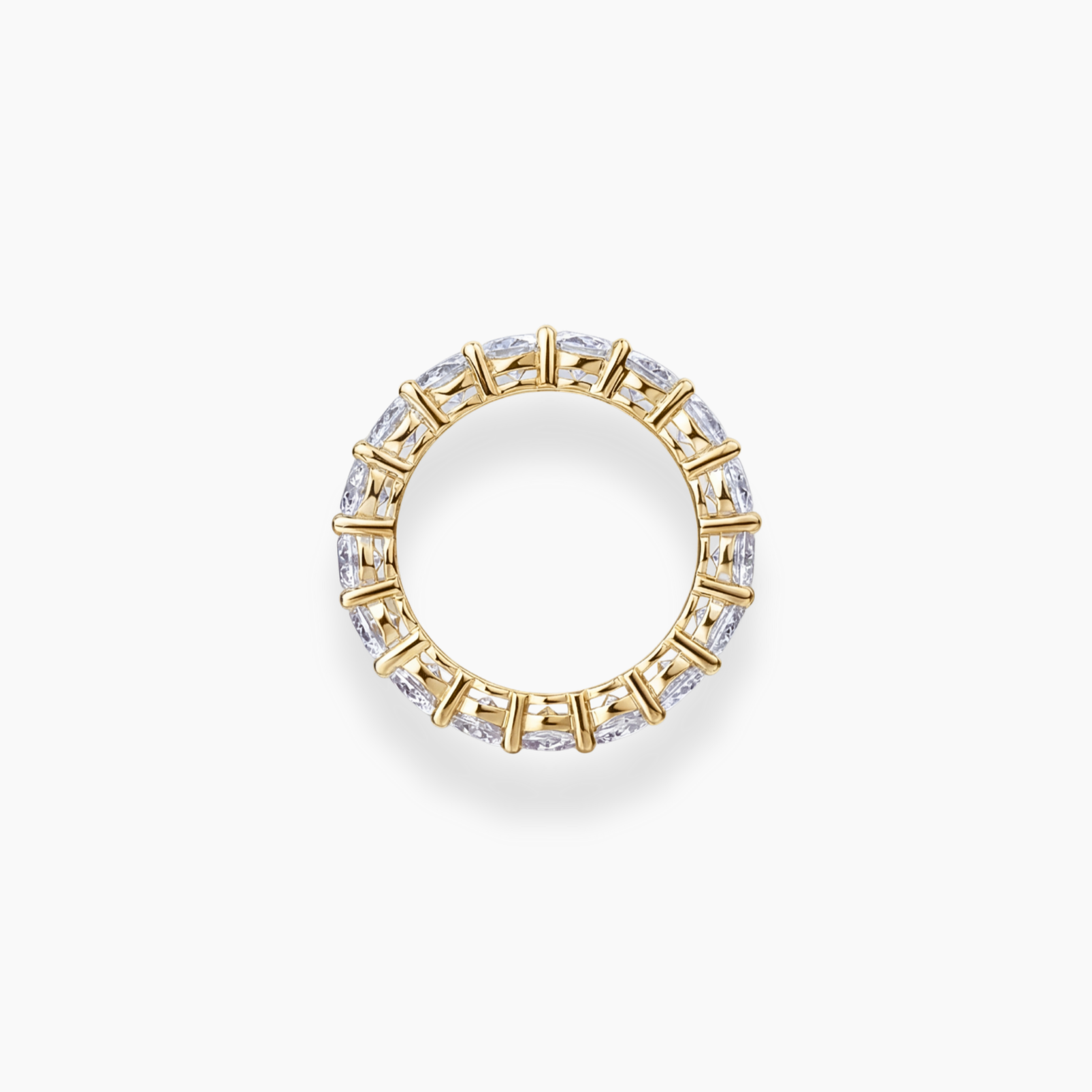 A circular ring with a gold and diamond design, featuring a pattern of alternating gold and diamond accents, displayed against a plain white background.