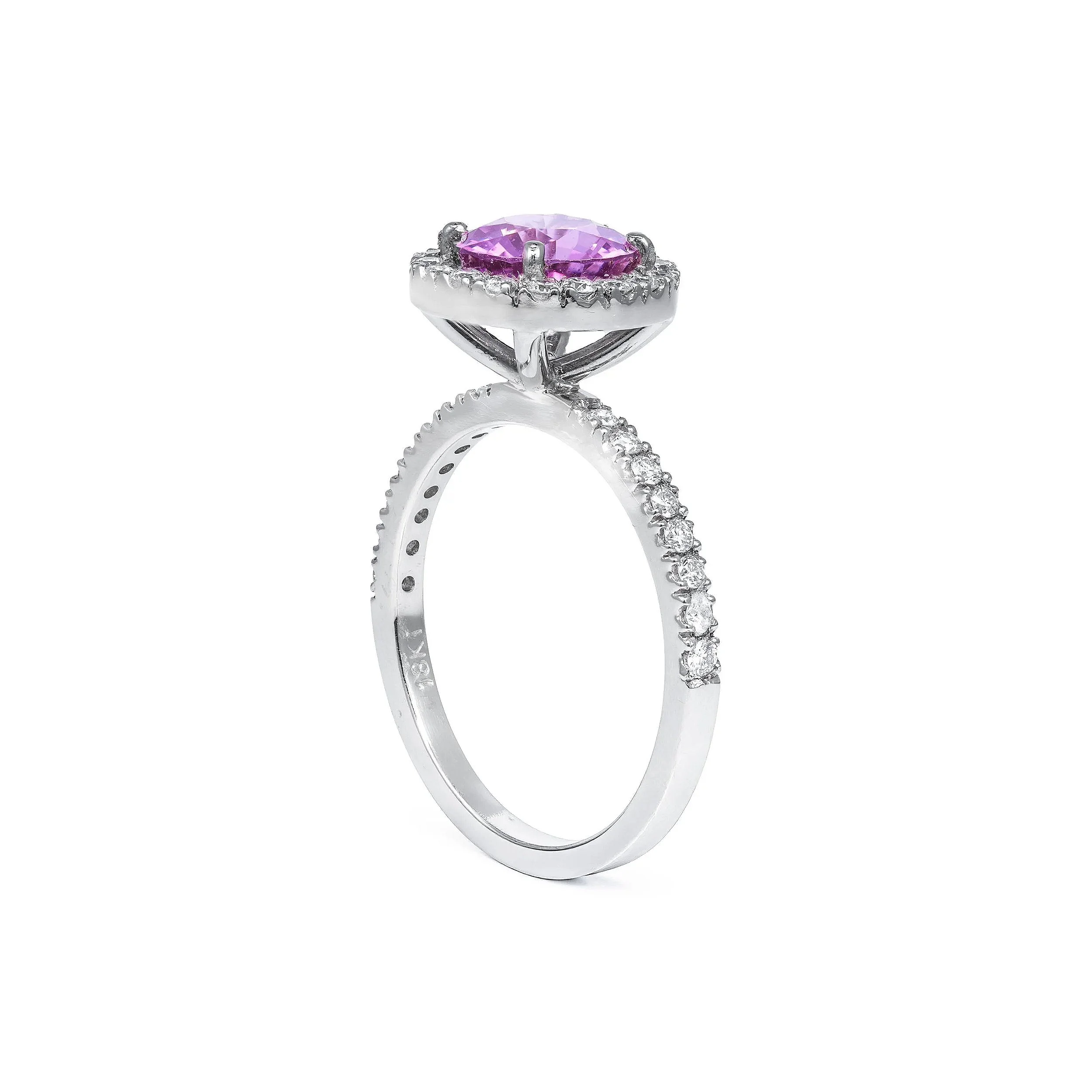 Natural Pink Ring, Spinel and Sapphire Diamond Ring