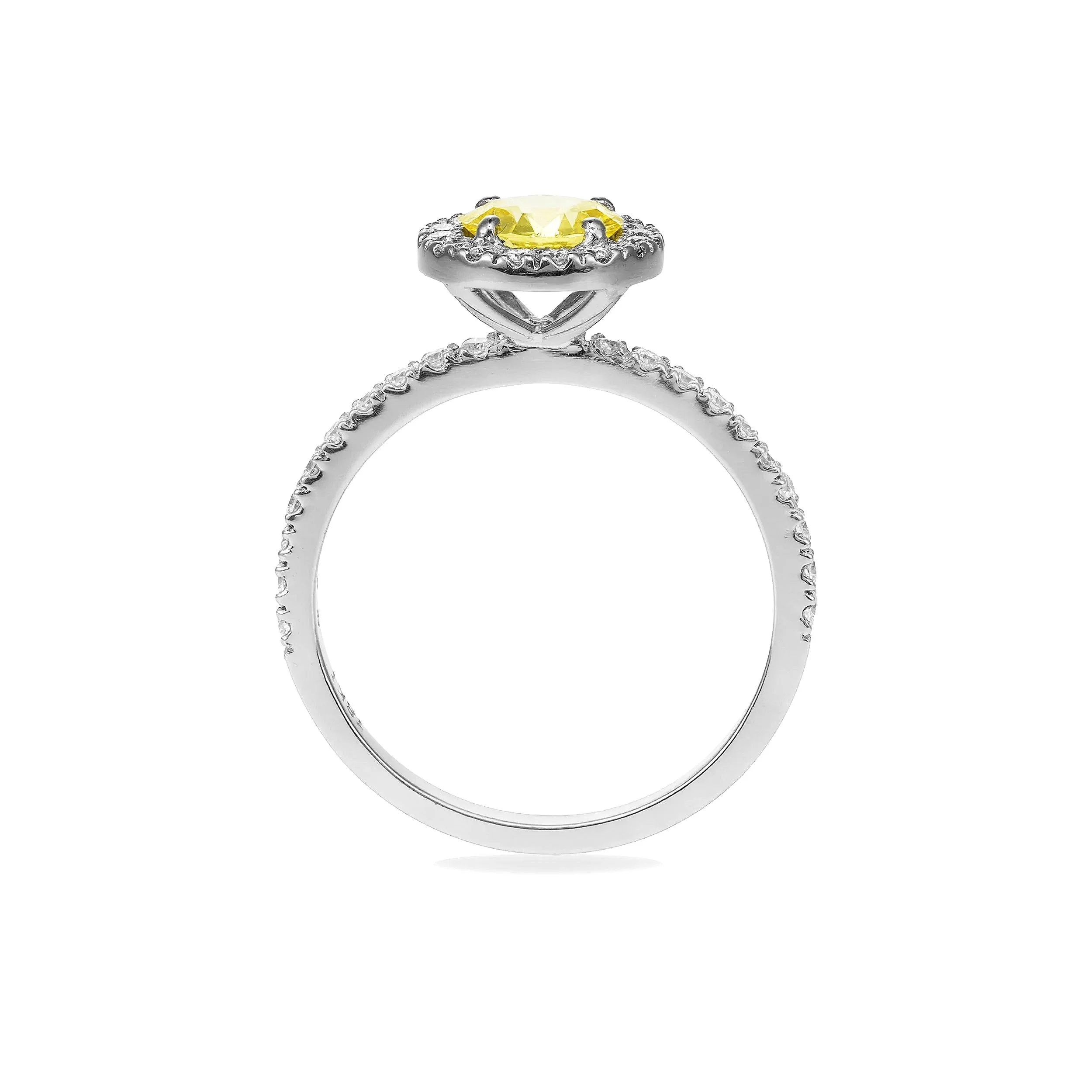 Natural Yellow Sapphire and Diamond Ring
