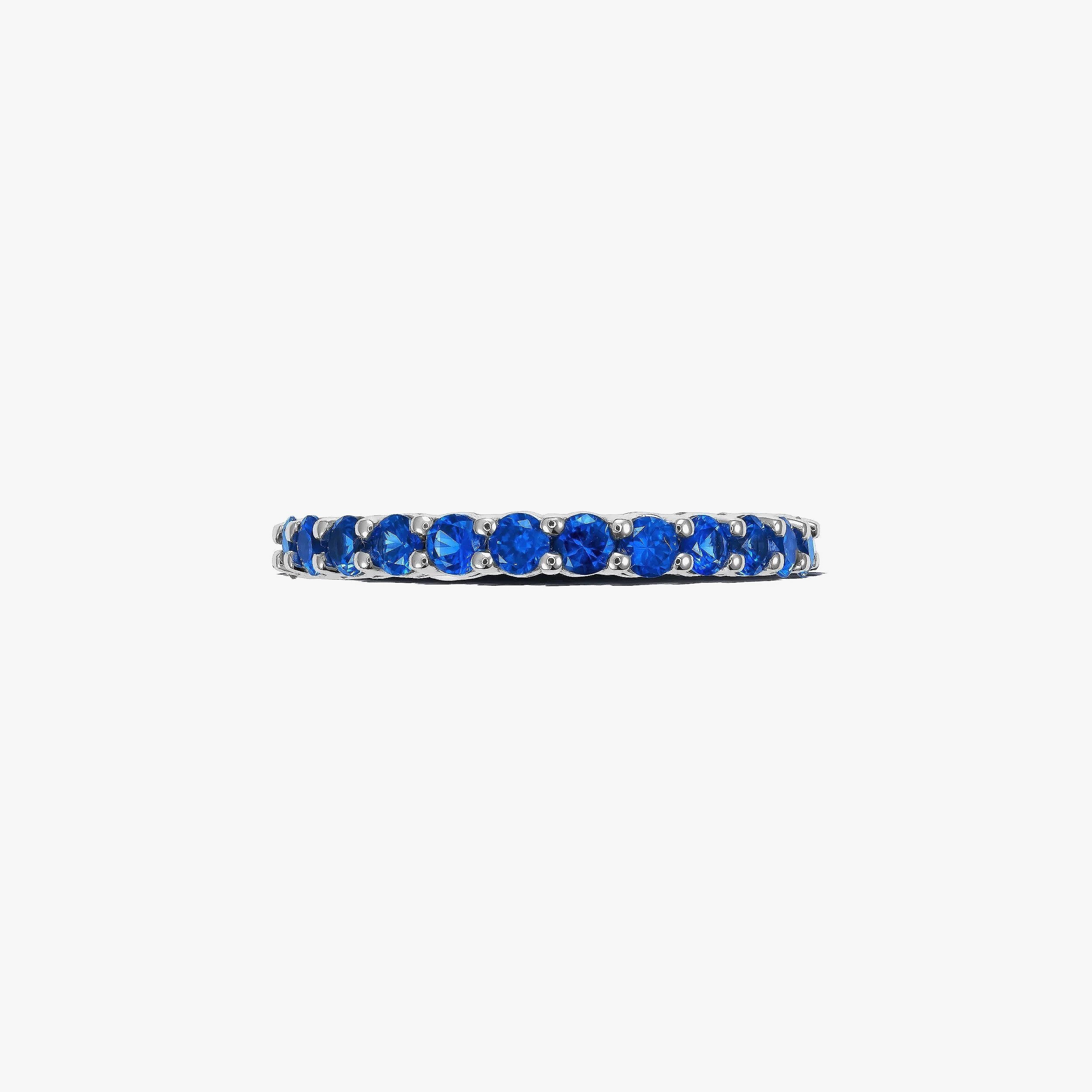 Natural Blue Sapphire Ring Full Eternity Band