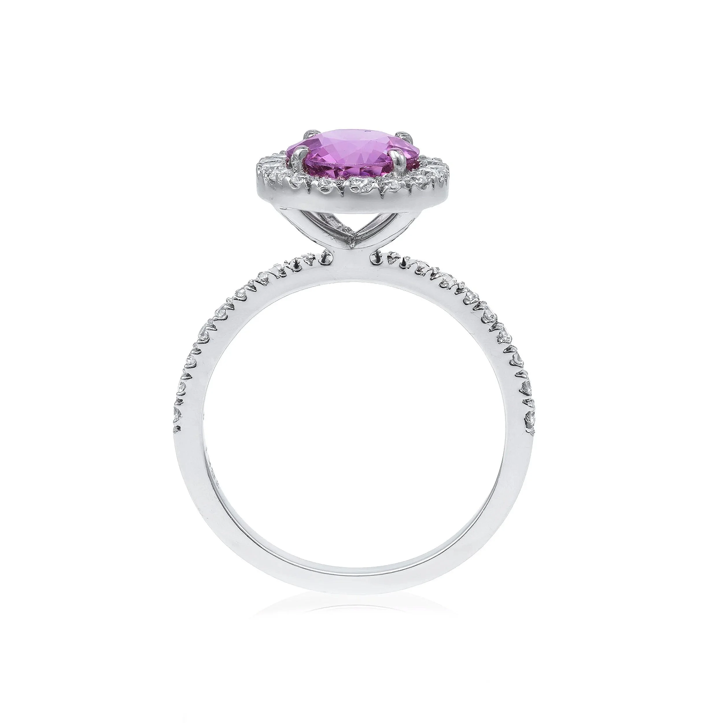 Natural Pink Ring, Spinel and Sapphire Diamond Ring