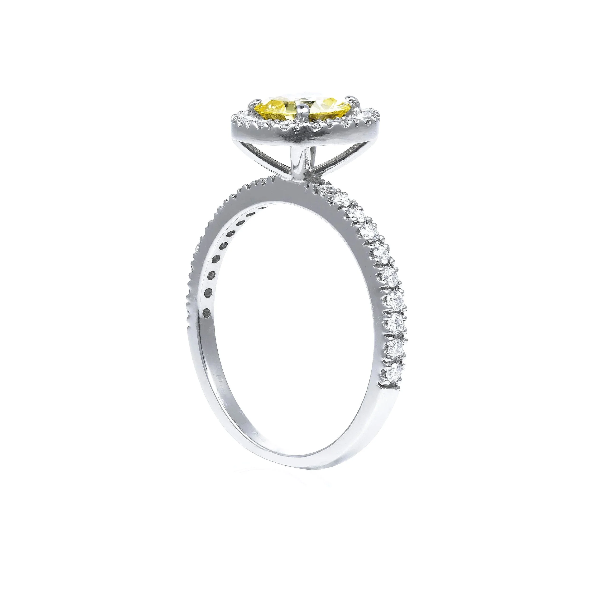Natural Yellow Sapphire and Diamond Ring