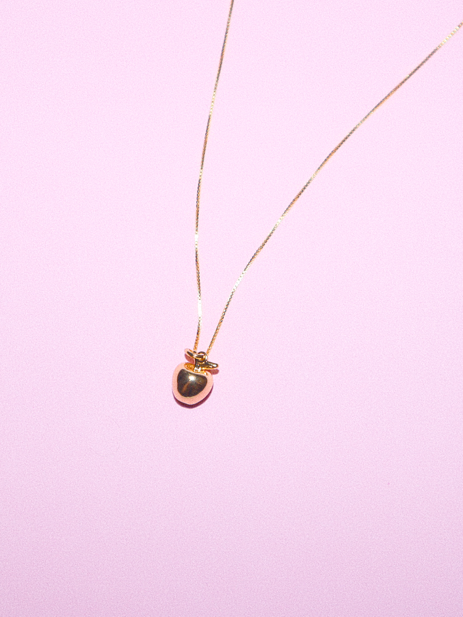 tiny gold apple charm necklace