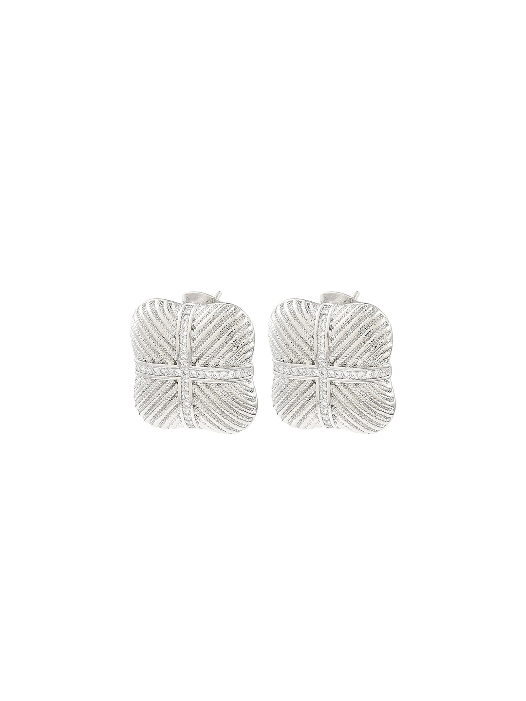Hedy Square Earrings | Silver