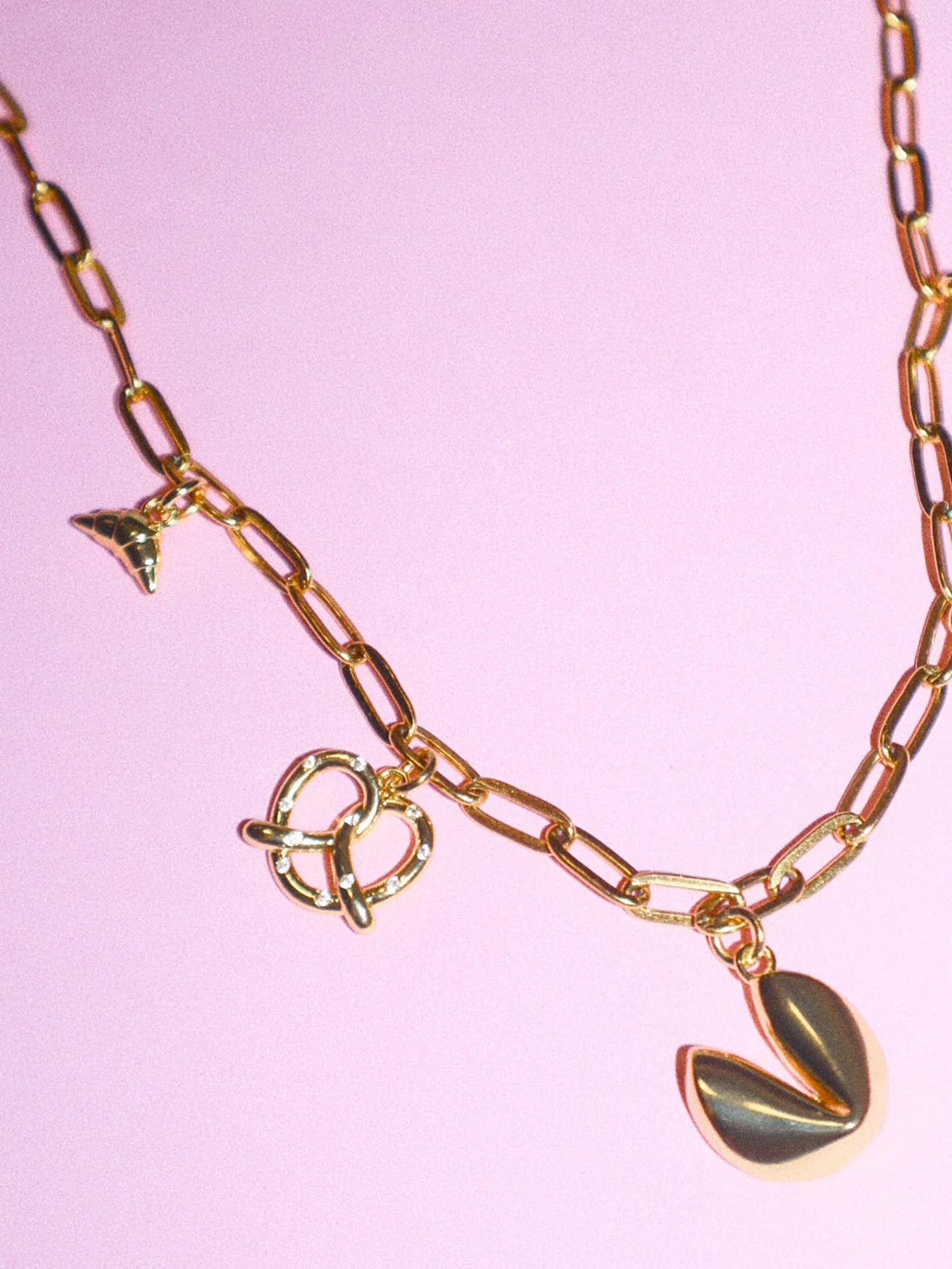 sunday kind tiny gold food fruit charms chain necklace