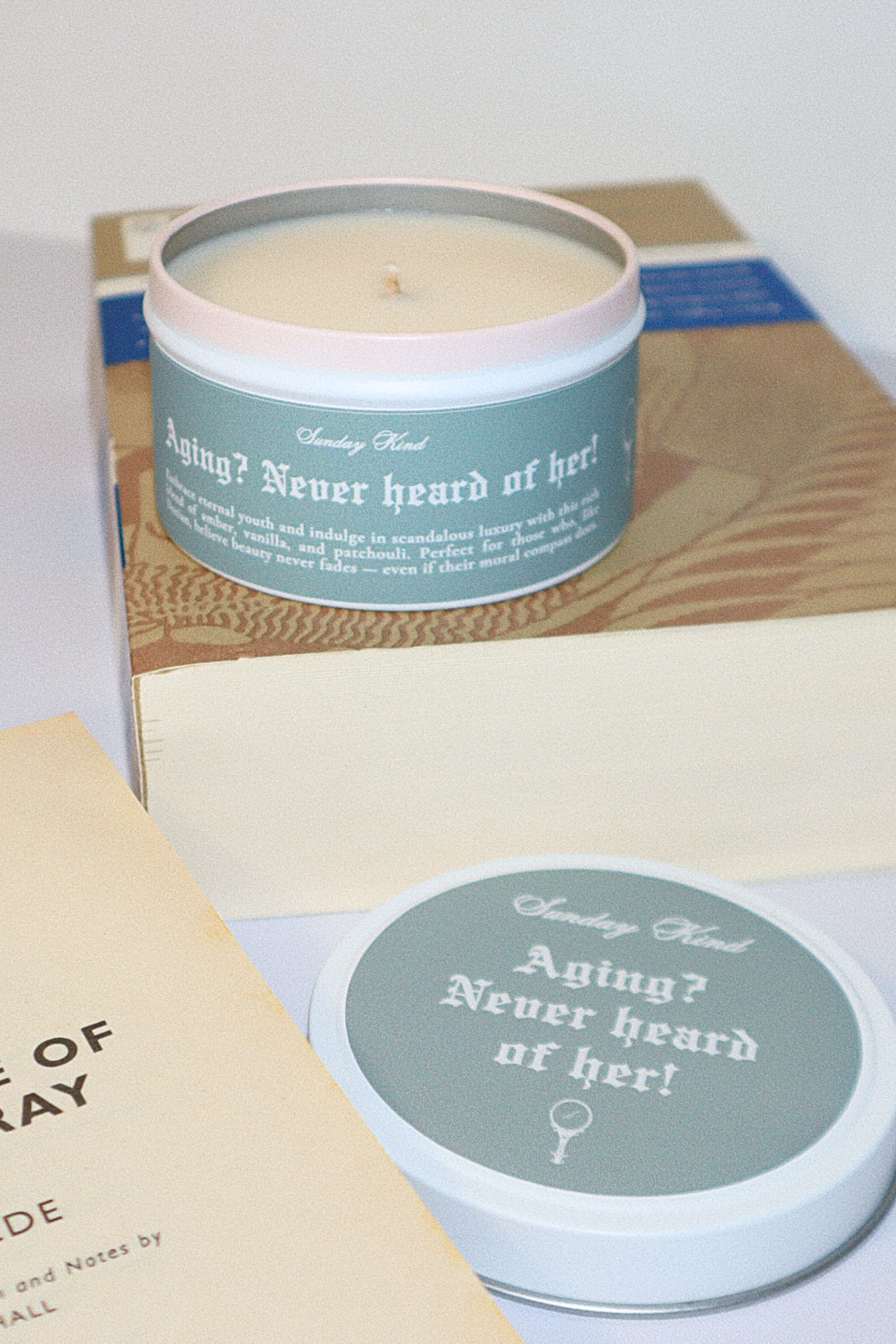 the picture of dorian grey scented tin candle