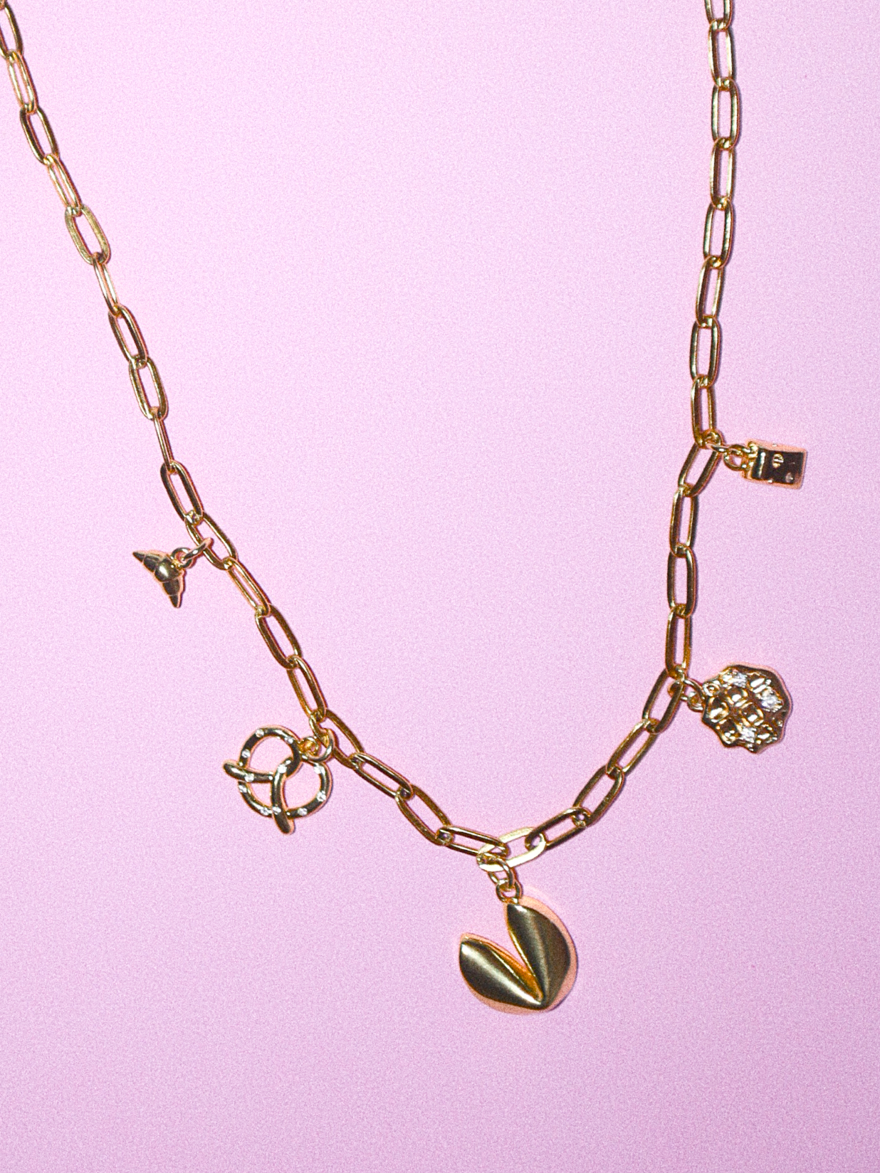 sunday kind tiny gold food fruit charms chain necklace