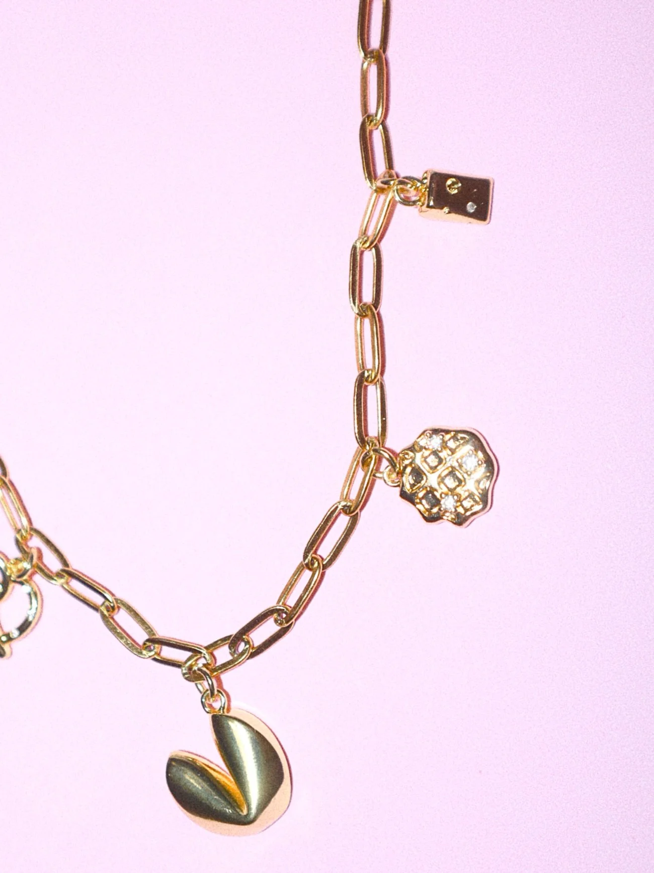 sunday kind tiny gold food fruit charms chain necklace