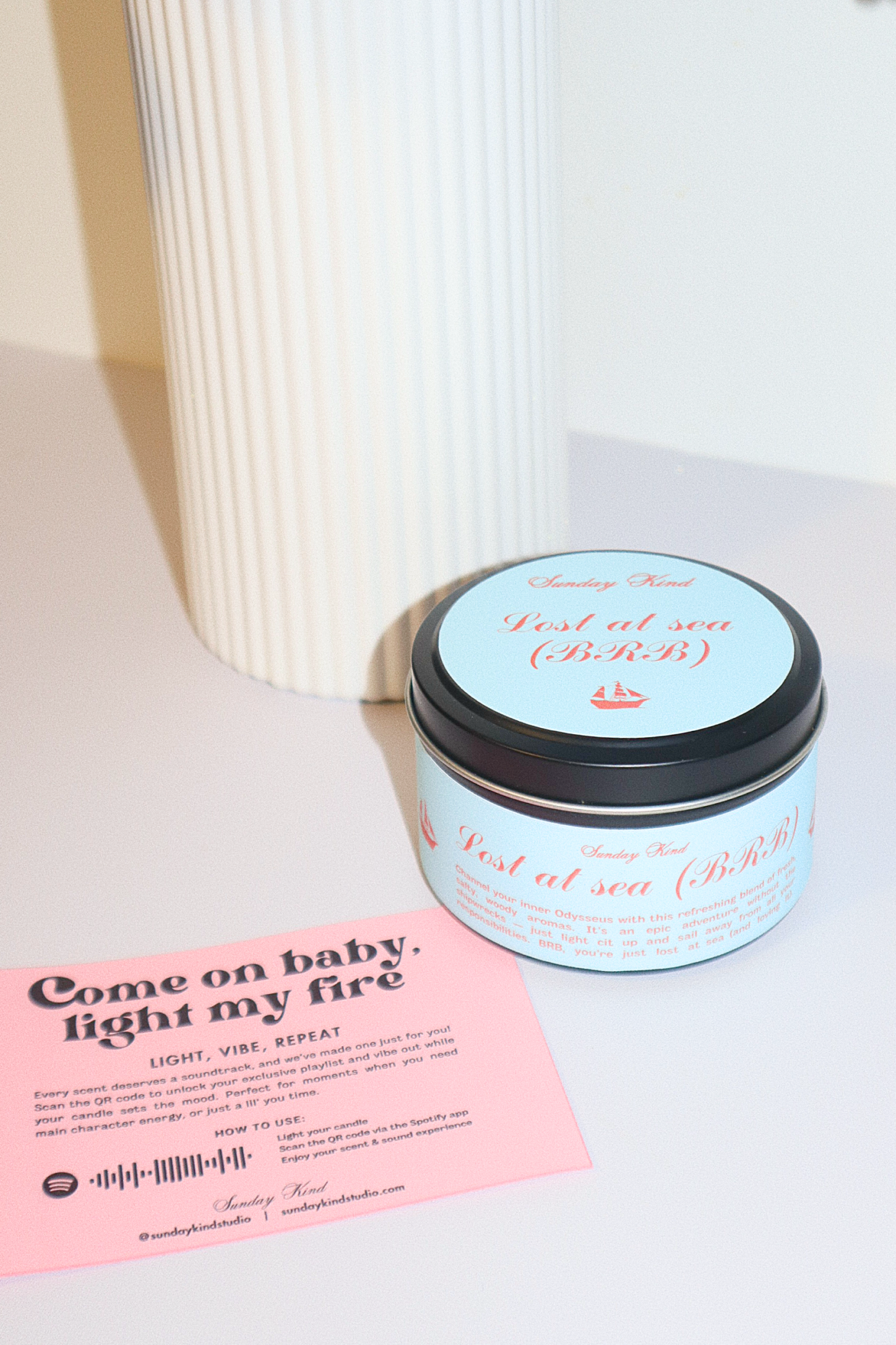 the odyssey sea ocean scented tin candle