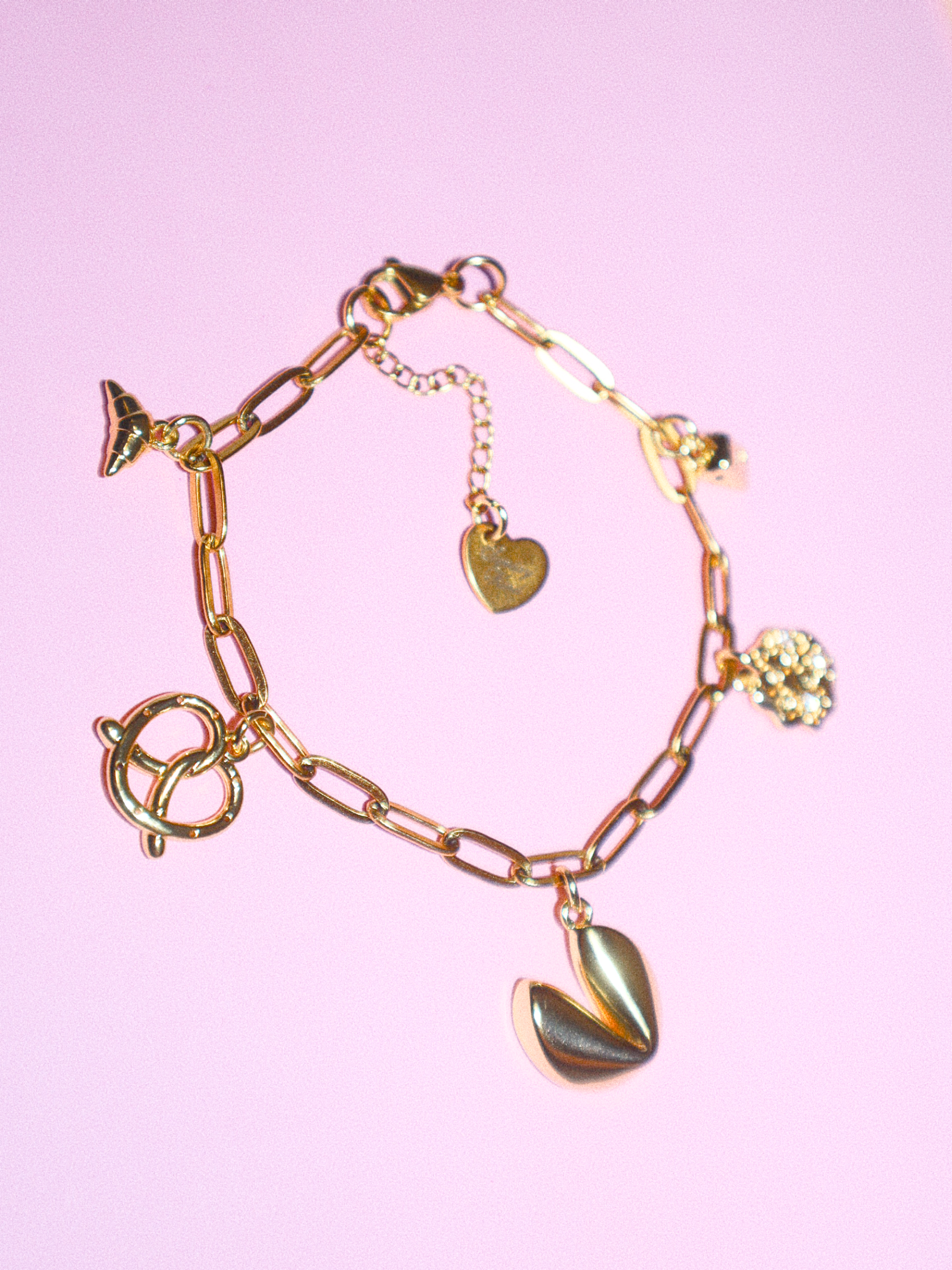 sunday kind tiny gold food fruit charms chain bracelet