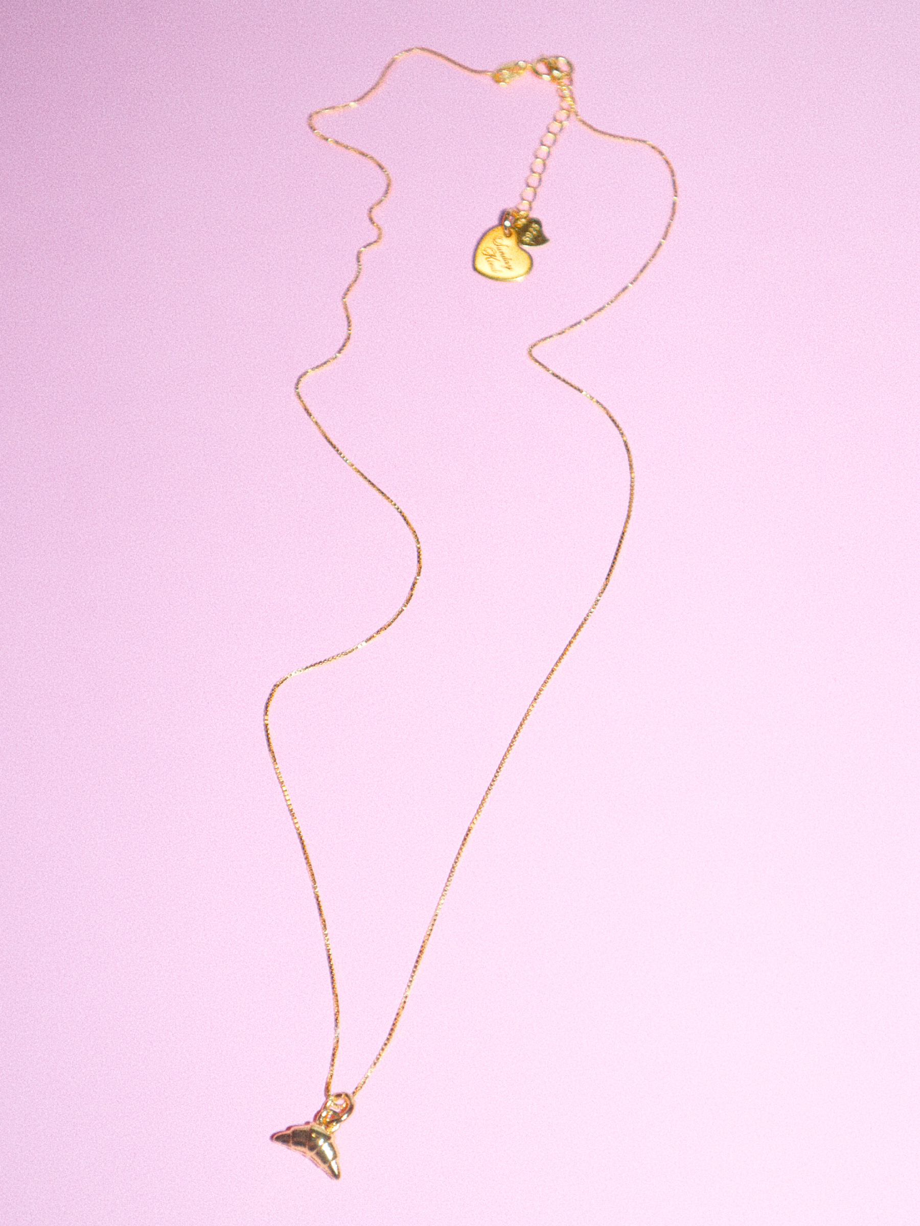 gold tiny croissant charm necklace