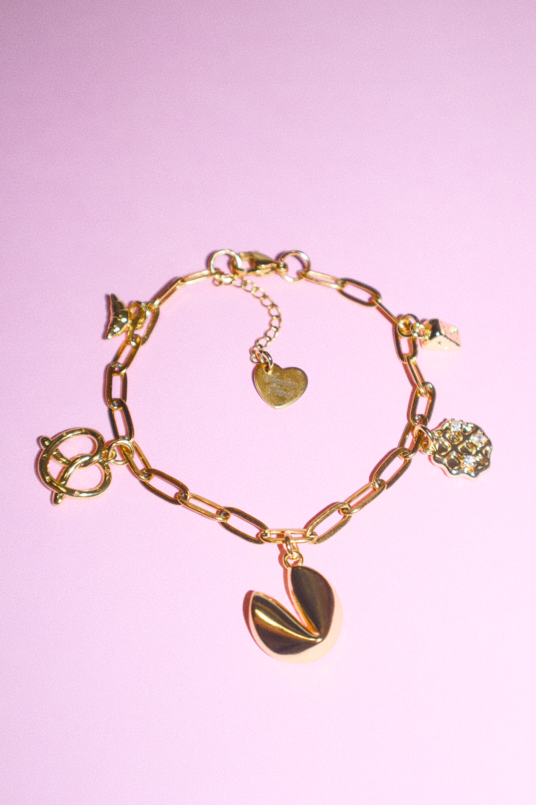 sunday kind tiny gold food fruit charms chain bracelet