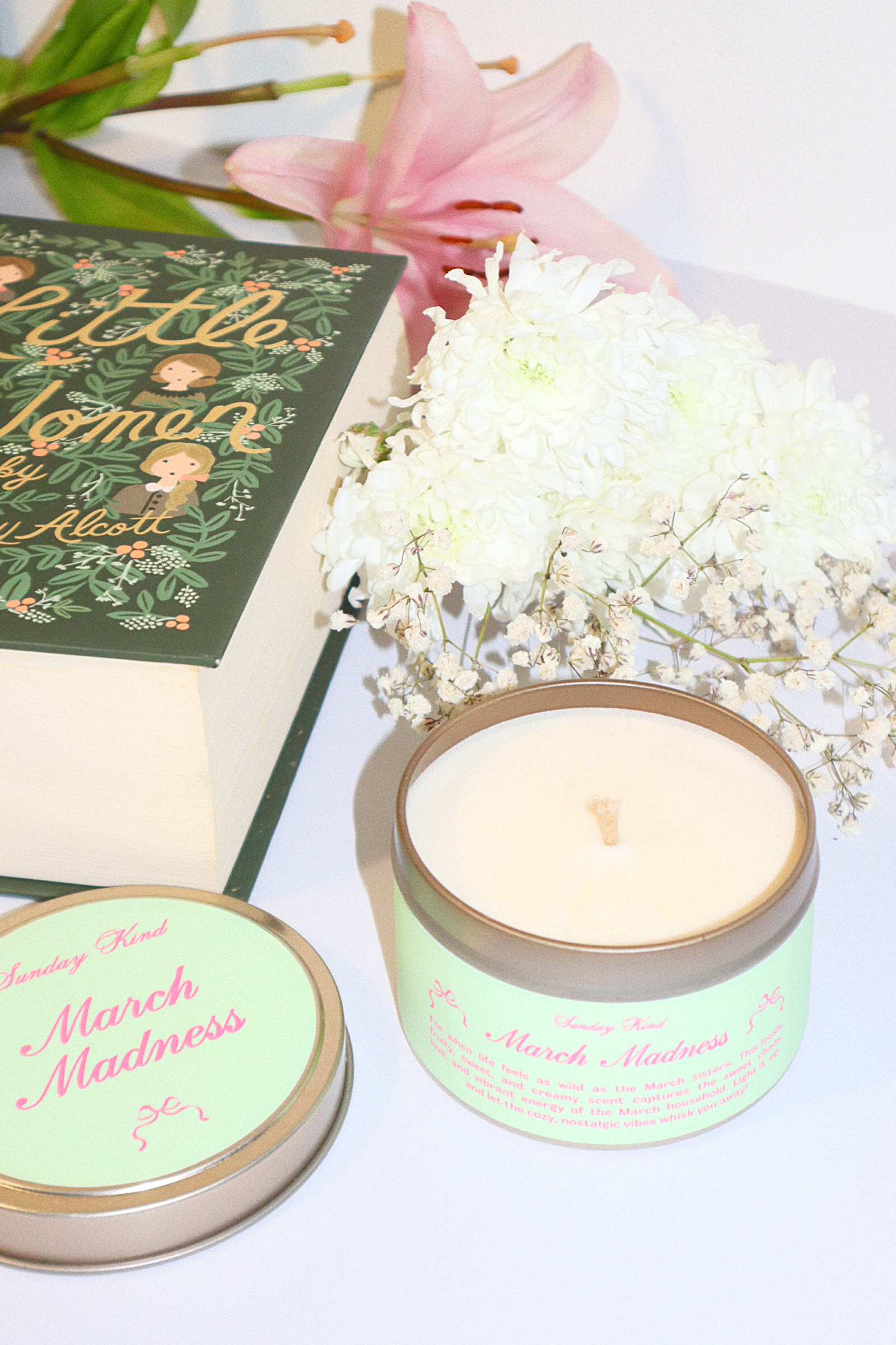 little women louisa may alcott scented tin candle