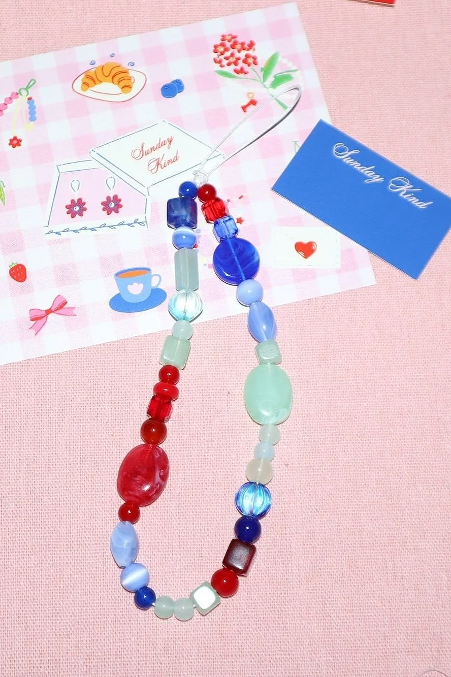 blue green red phone charm