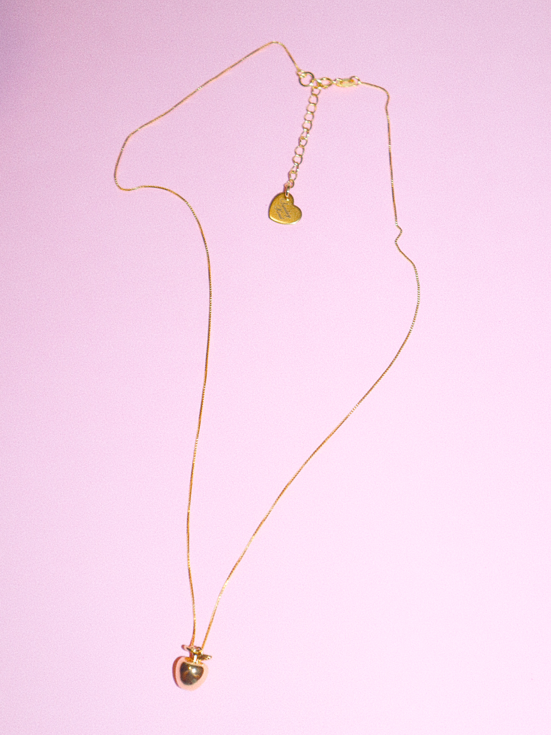 tiny gold apple charm necklace