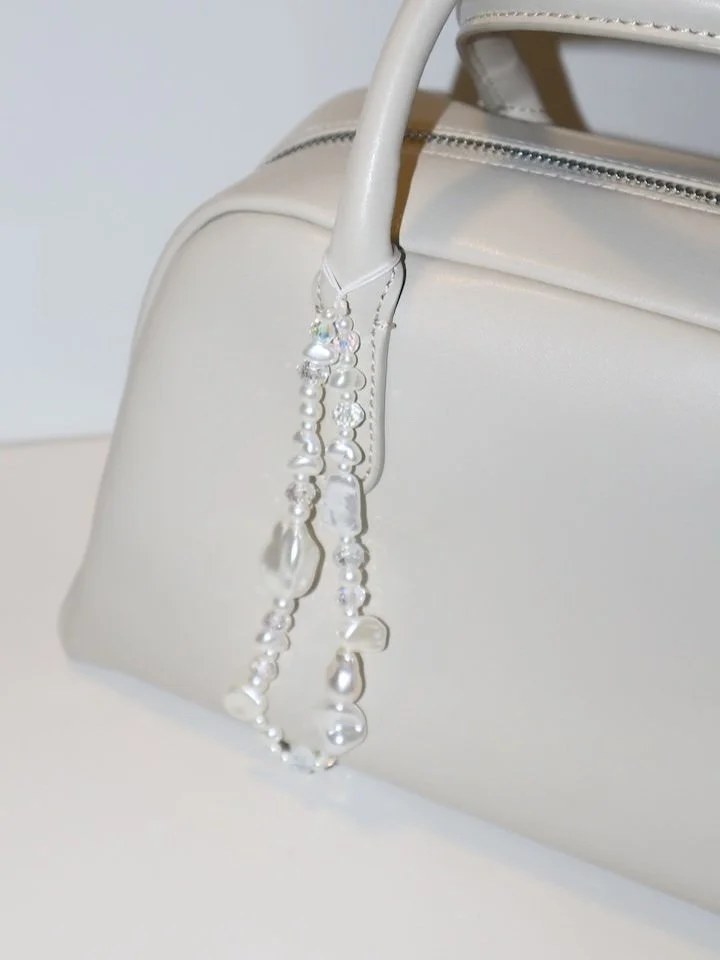 pearl white phone charm