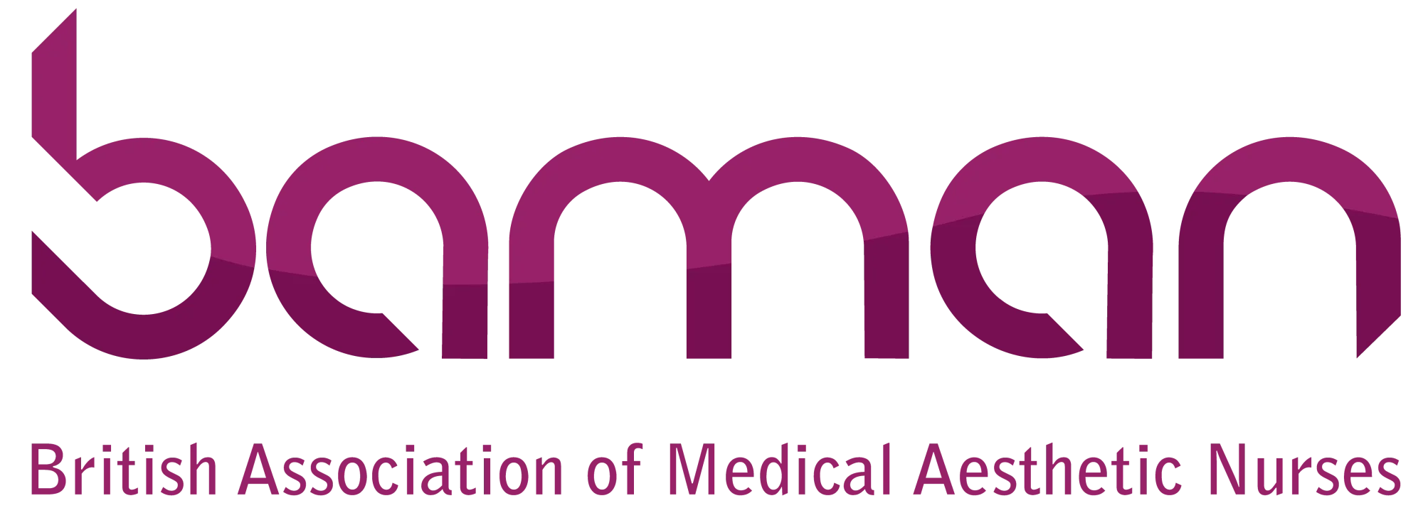 Logo of the British Association of Medical Aesthetic Nurses with stylized text in purple.