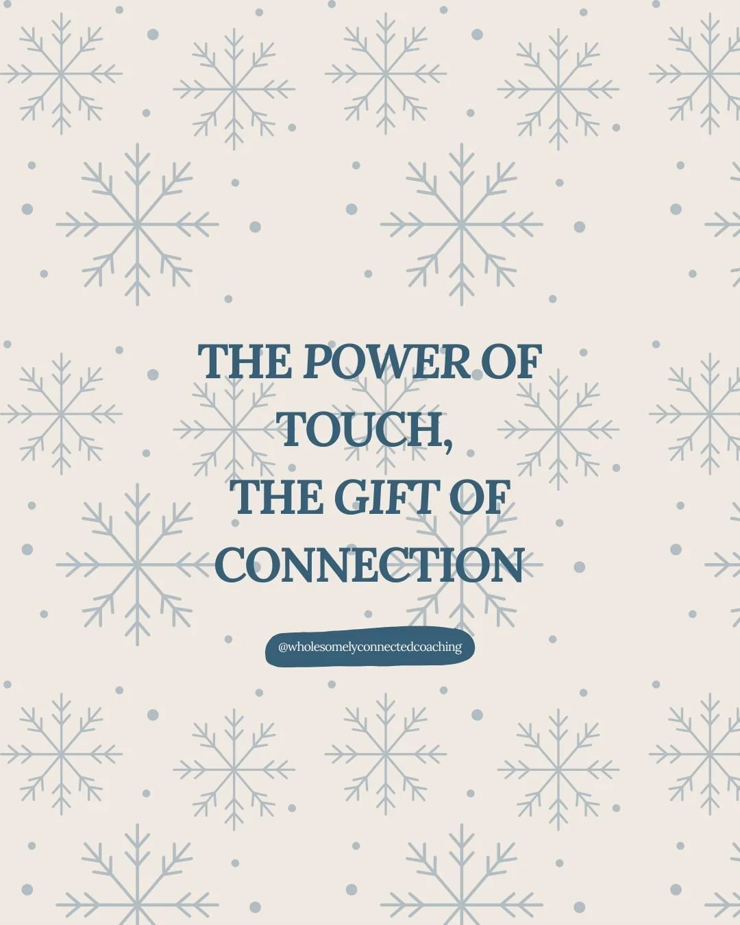 ✨ The Power of Touch, the Gift of Connection: What This Season Really Teaches Our Children ✨

As we step into the Christmas season, many of us are thinking about gifts&mdash;the giving, the receiving, and sometimes the stress! But underneath all the 