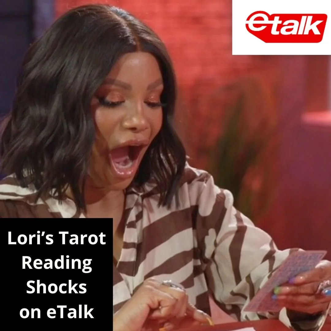 Lori Dyan giving tarot readings on eTalk